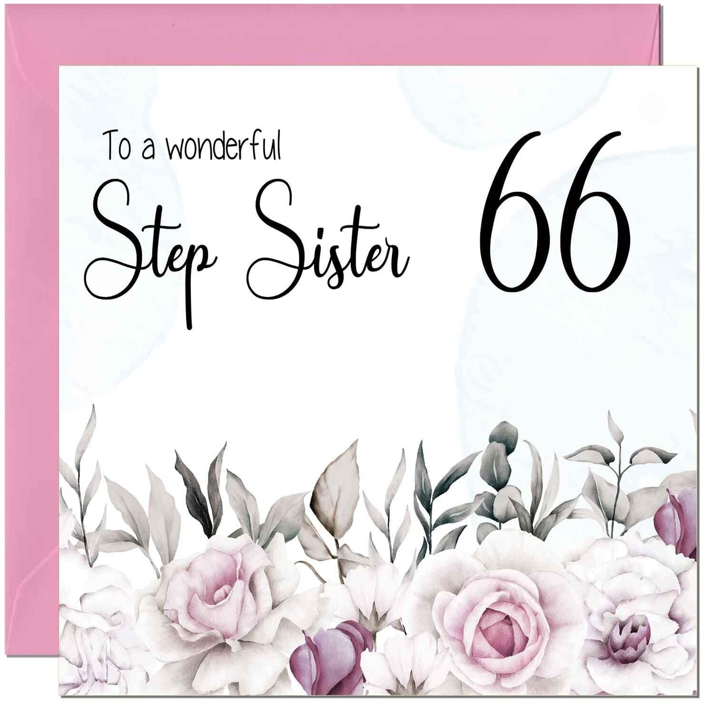 Step Sister Birthday Card Floral Elegant Step Sisters