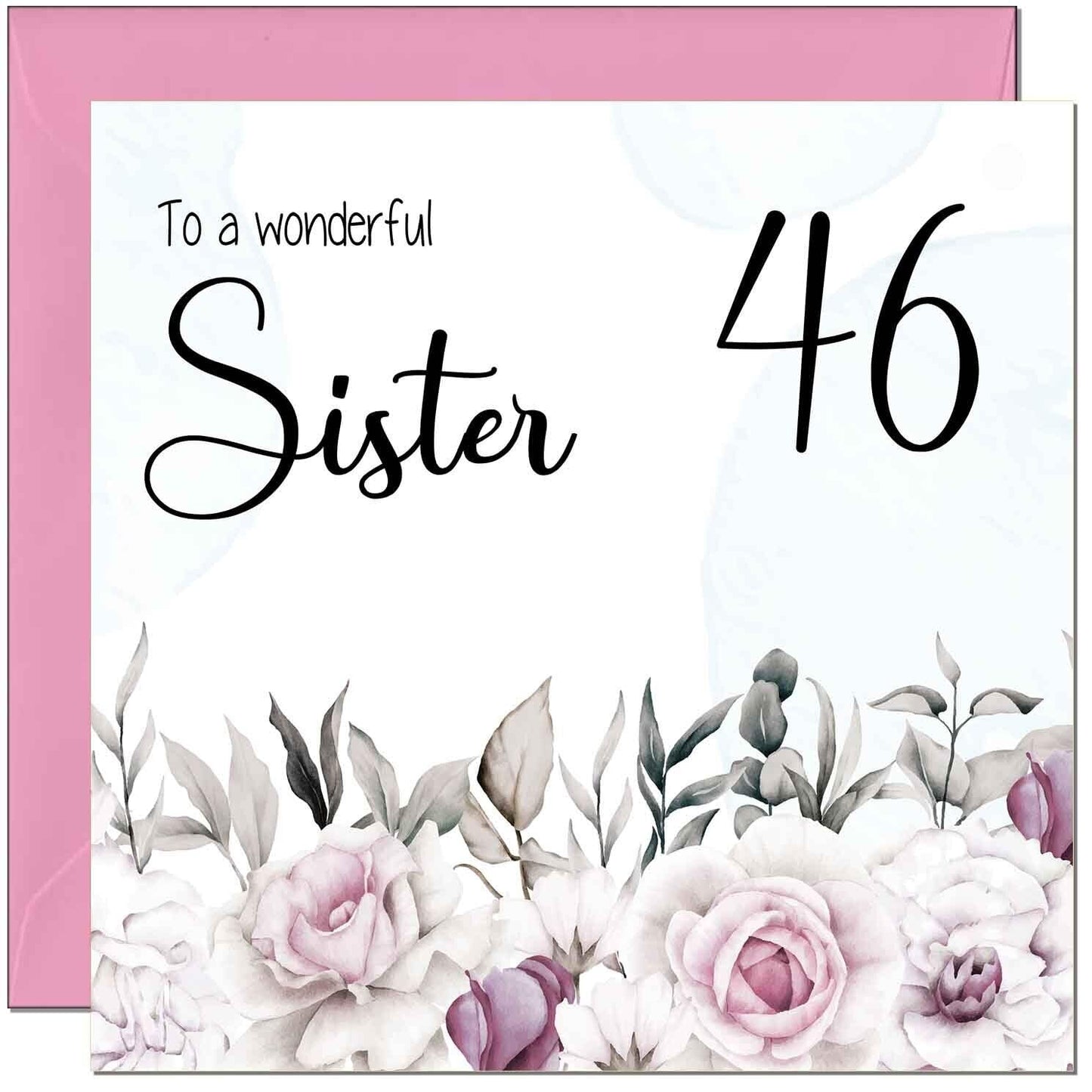 Sister's Birthday Card for Sister Floral Elegant