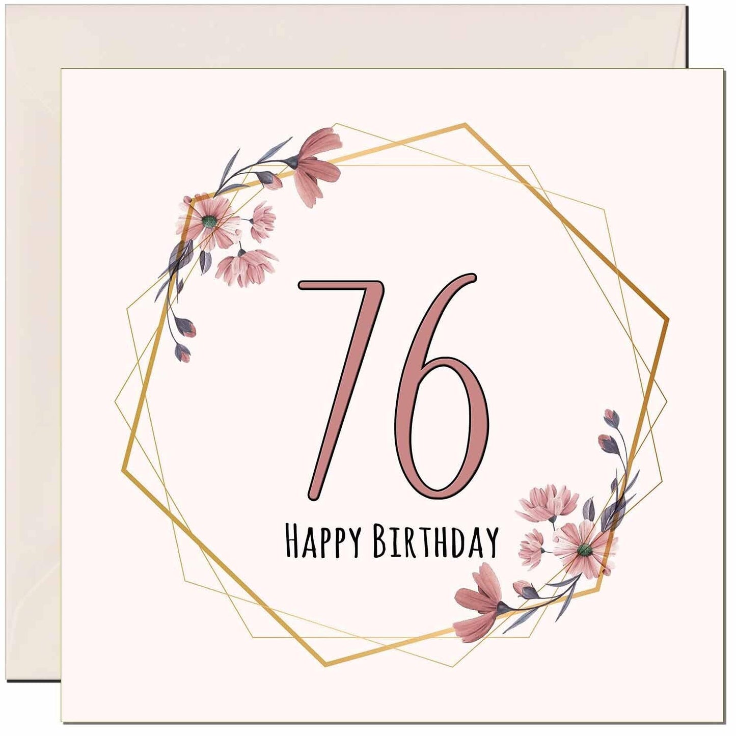 Floral Birthday Card for Women Elegant Beautiful