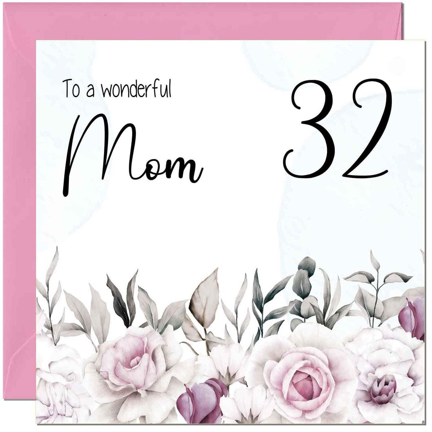 Mom Birthday Card Floral Elegant Best Mom's