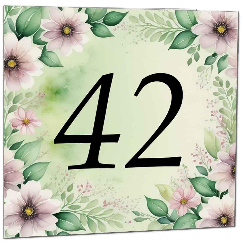 80th Birthday Card for Women Men - Green Floral Birthday Cards for 80 year old Lady Eighty Eightieth Ladies Grandma Nan Aunt Mum Sister Mom Friend