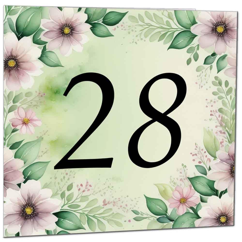 80th Birthday Card for Women Men - Green Floral Birthday Cards for 80 year old Lady Eighty Eightieth Ladies Grandma Nan Aunt Mum Sister Mom Friend