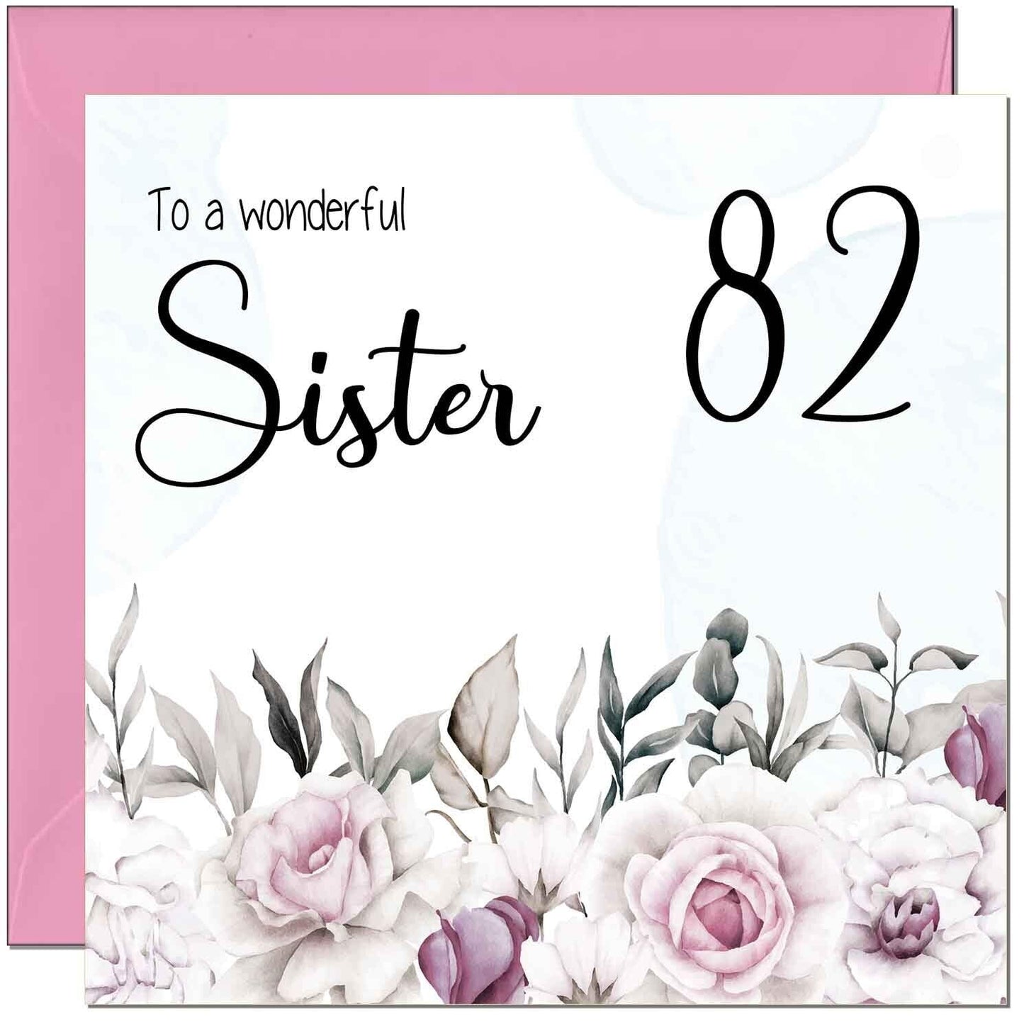 Sister's Birthday Card for Sister Floral Elegant