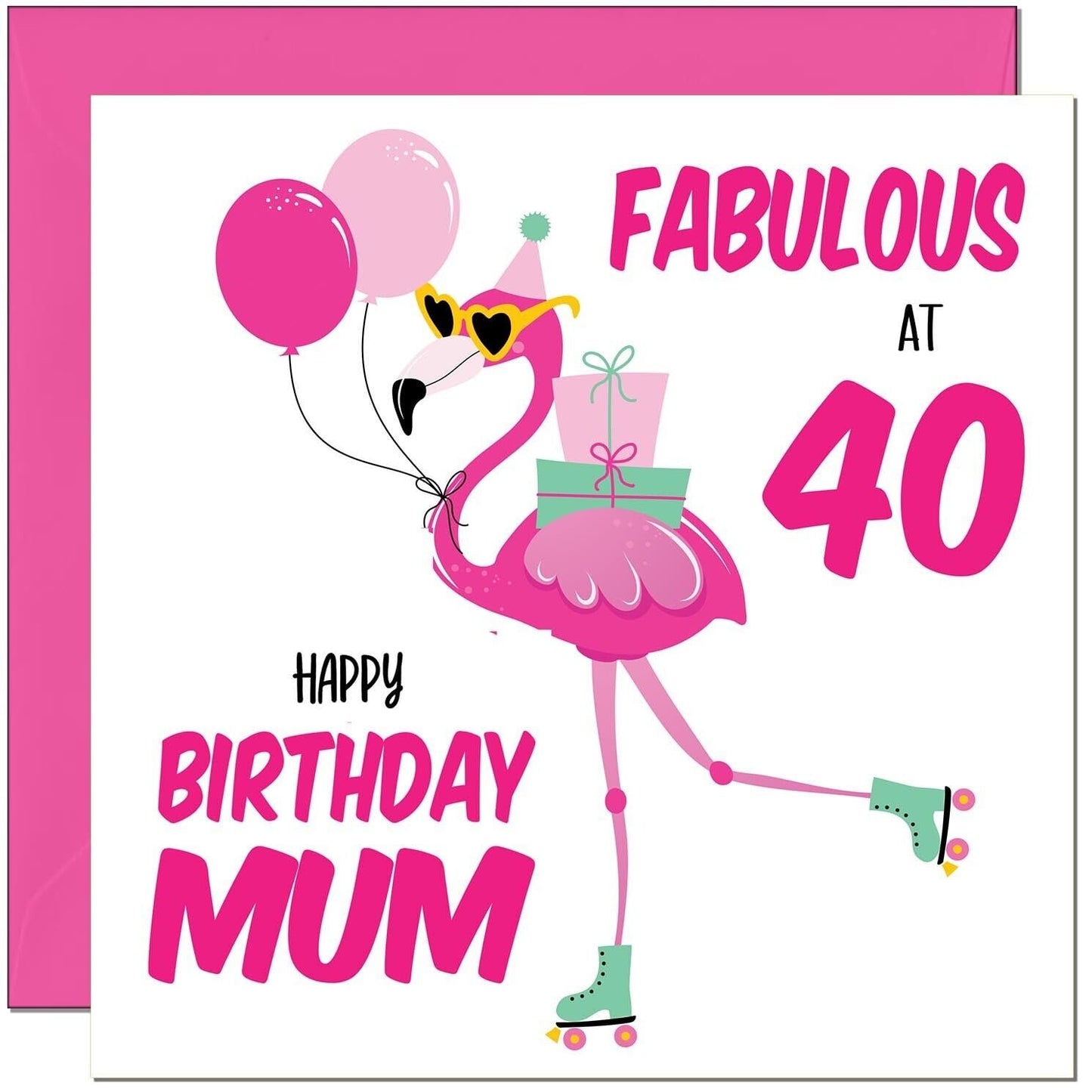 Mum Birthday Card - Fabulous Flamingo - Mom Womens Pink Cute Mum Mothers