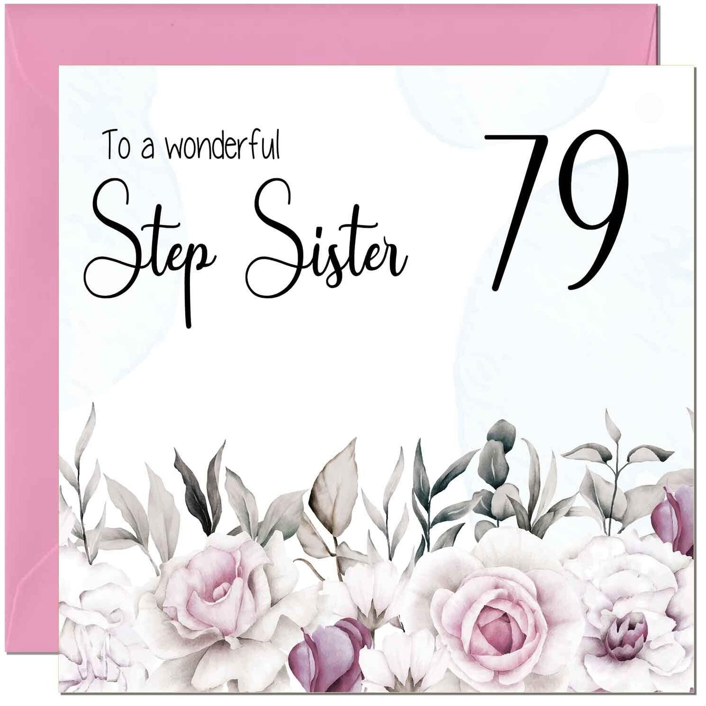 Step Sister Birthday Card Floral Elegant Step Sisters