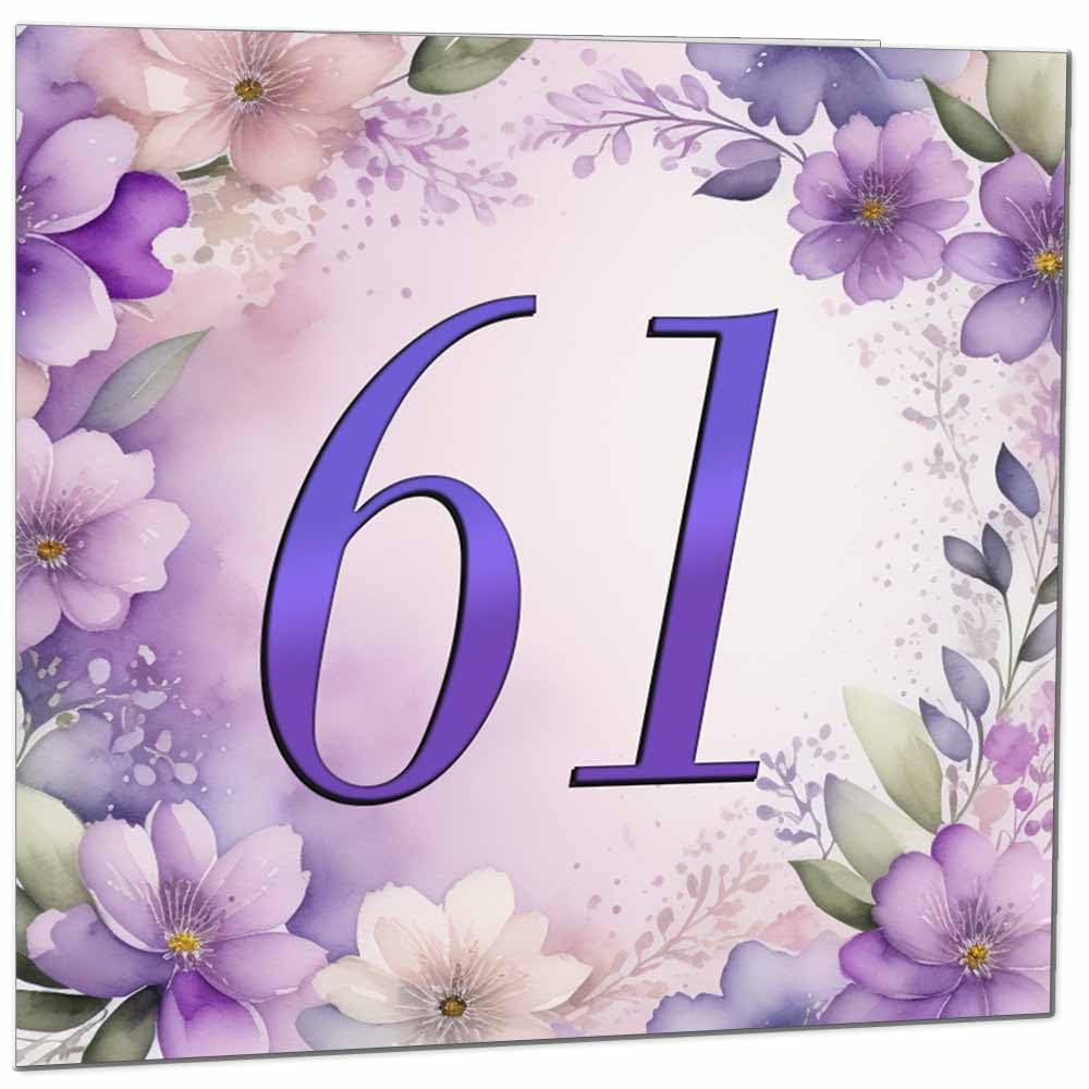Birthday Card for Women - Purple Floral 80th Birthday Cards for year old woman Ladies Grandma Nan Aunt Mum Sister Mom Friend