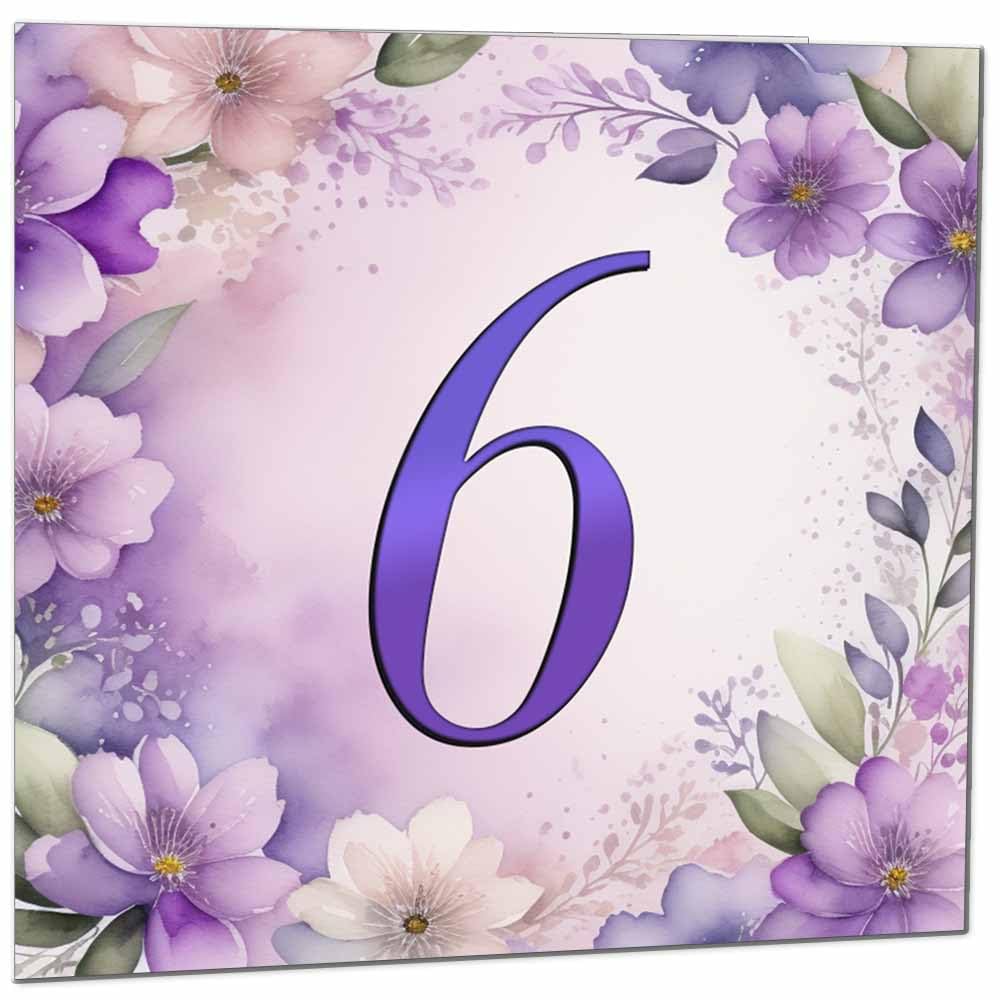 Birthday Card for Women - Purple Floral 80th Birthday Cards for year old woman Ladies Grandma Nan Aunt Mum Sister Mom Friend