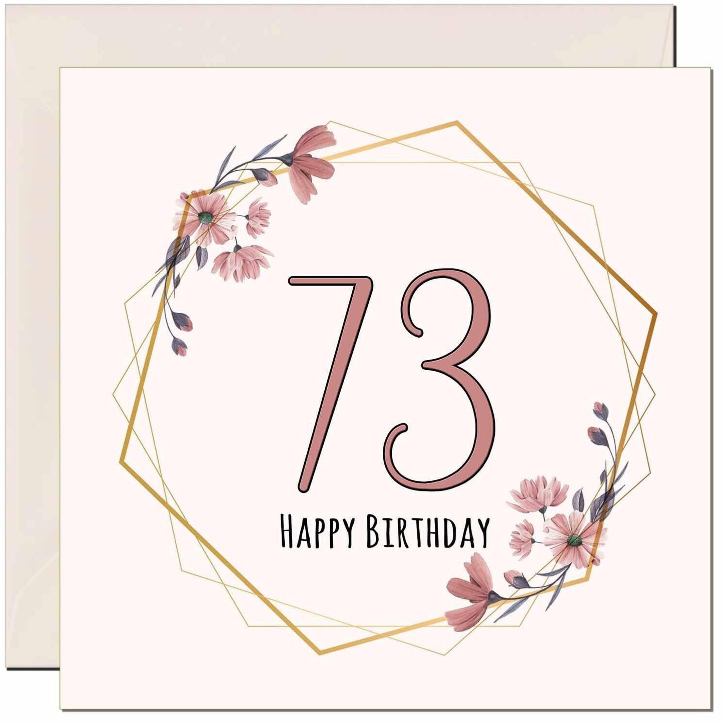 Floral Birthday Card for Women Elegant Beautiful