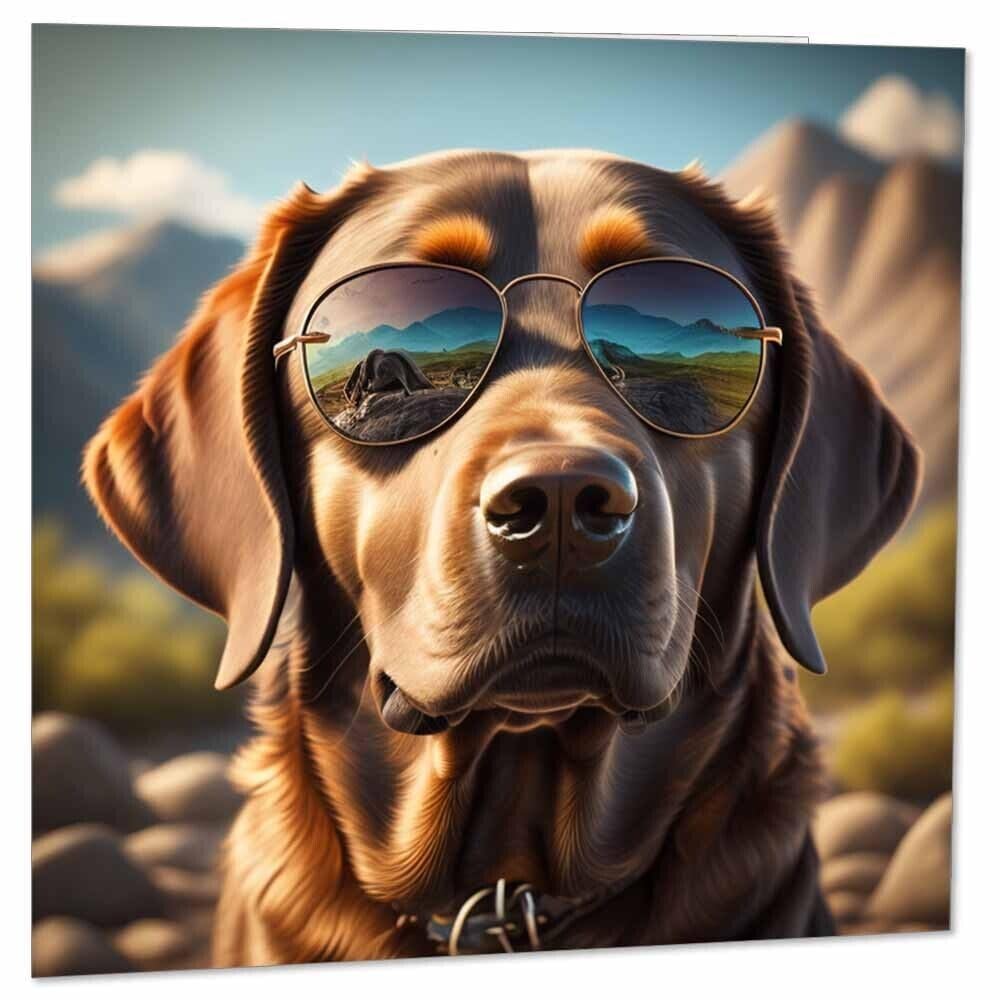 Labrador Dog in Sunglasses Greeting Card Birthday Card 145 x 145mm