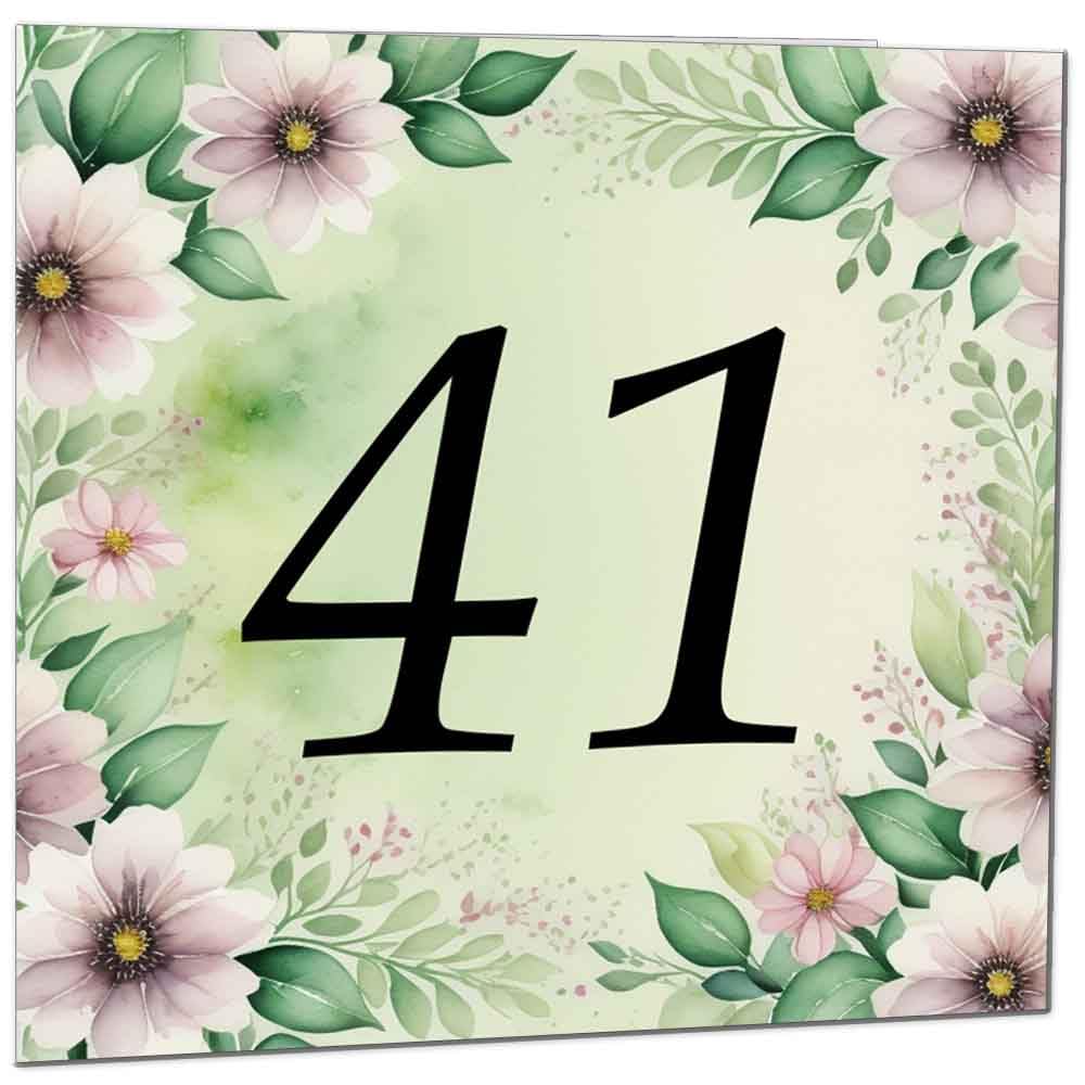 80th Birthday Card for Women Men - Green Floral Birthday Cards for 80 year old Lady Eighty Eightieth Ladies Grandma Nan Aunt Mum Sister Mom Friend