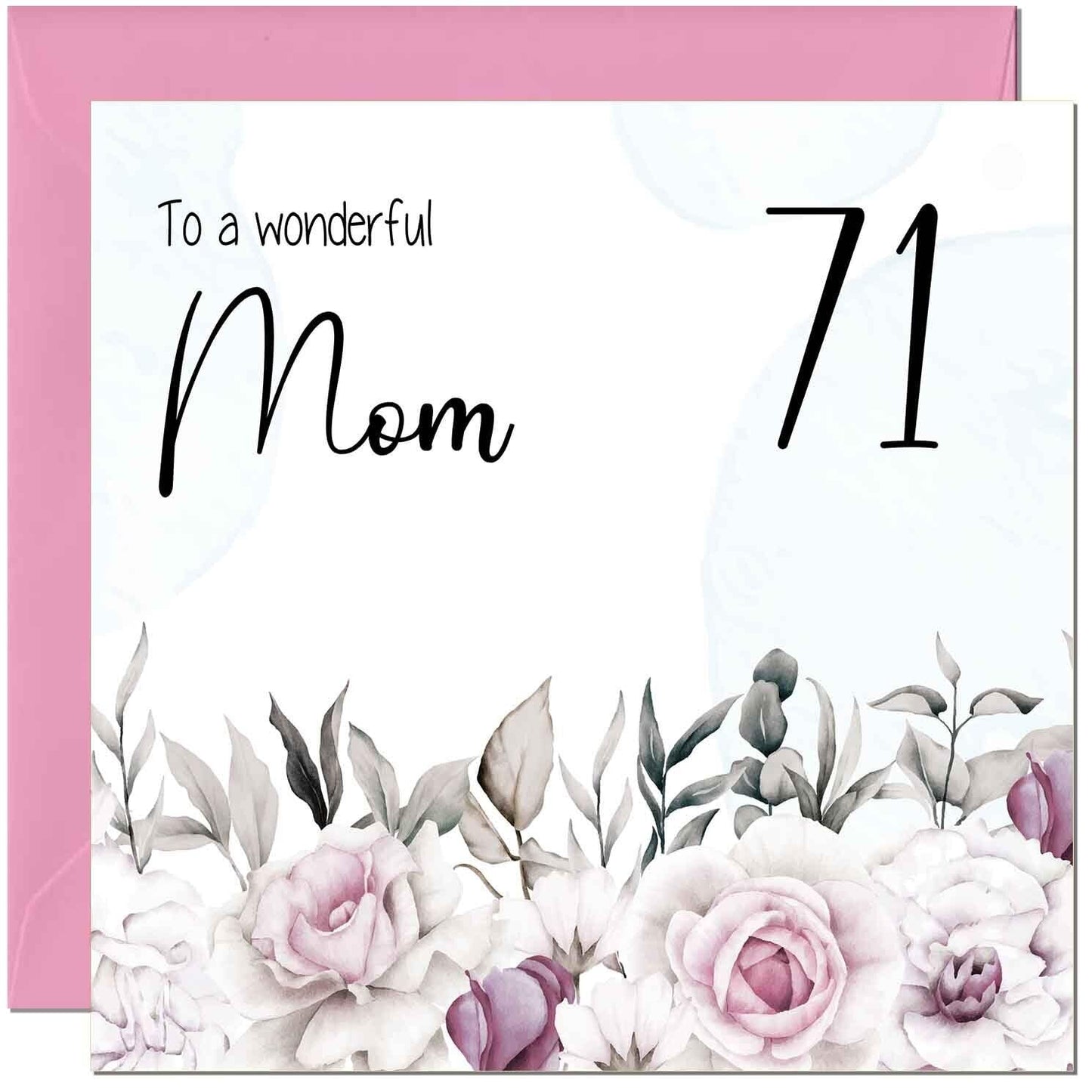 Mom Birthday Card Floral Elegant Best Mom's