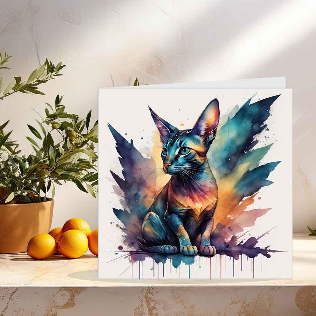 Sphynx Cat Greeting Card - Sphynx Birthday Cards 145 x 145mm