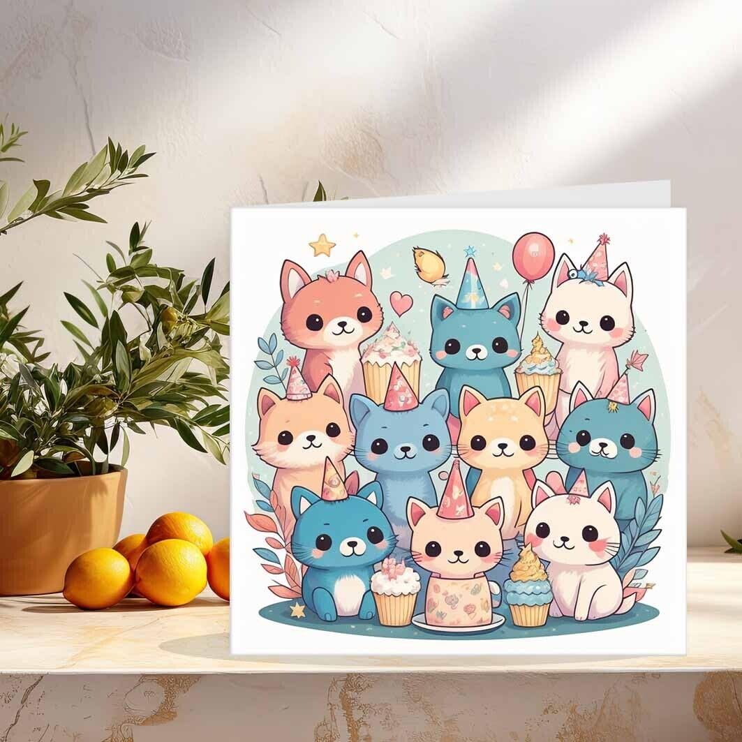 Cute Animals Birthday Card Children's Happy Birthday Cards for Kids 145 x 145mm