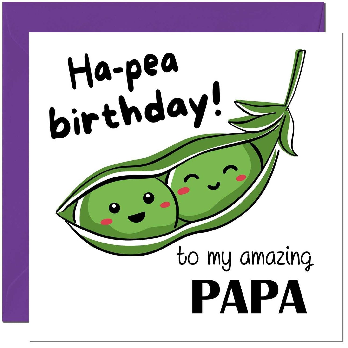 Birthday Card for Men Women Cute Pea Funny
