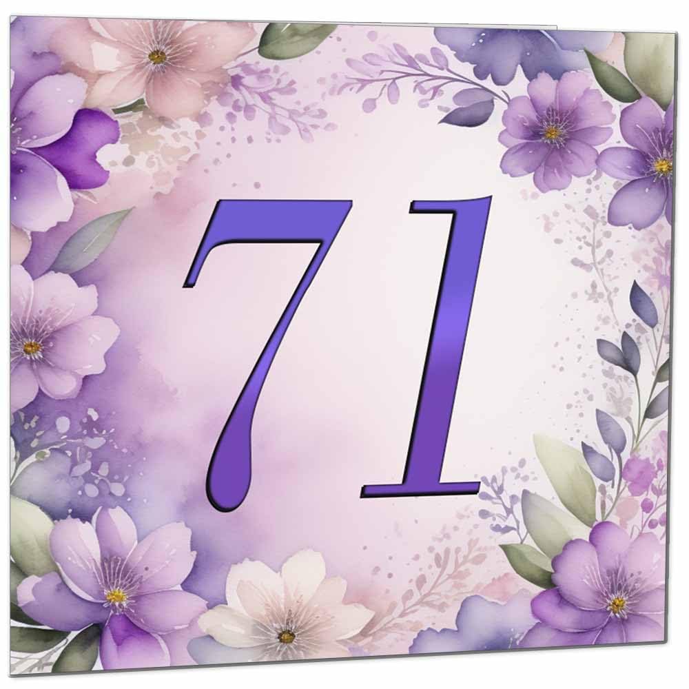 Birthday Card for Women - Purple Floral 80th Birthday Cards for year old woman Ladies Grandma Nan Aunt Mum Sister Mom Friend