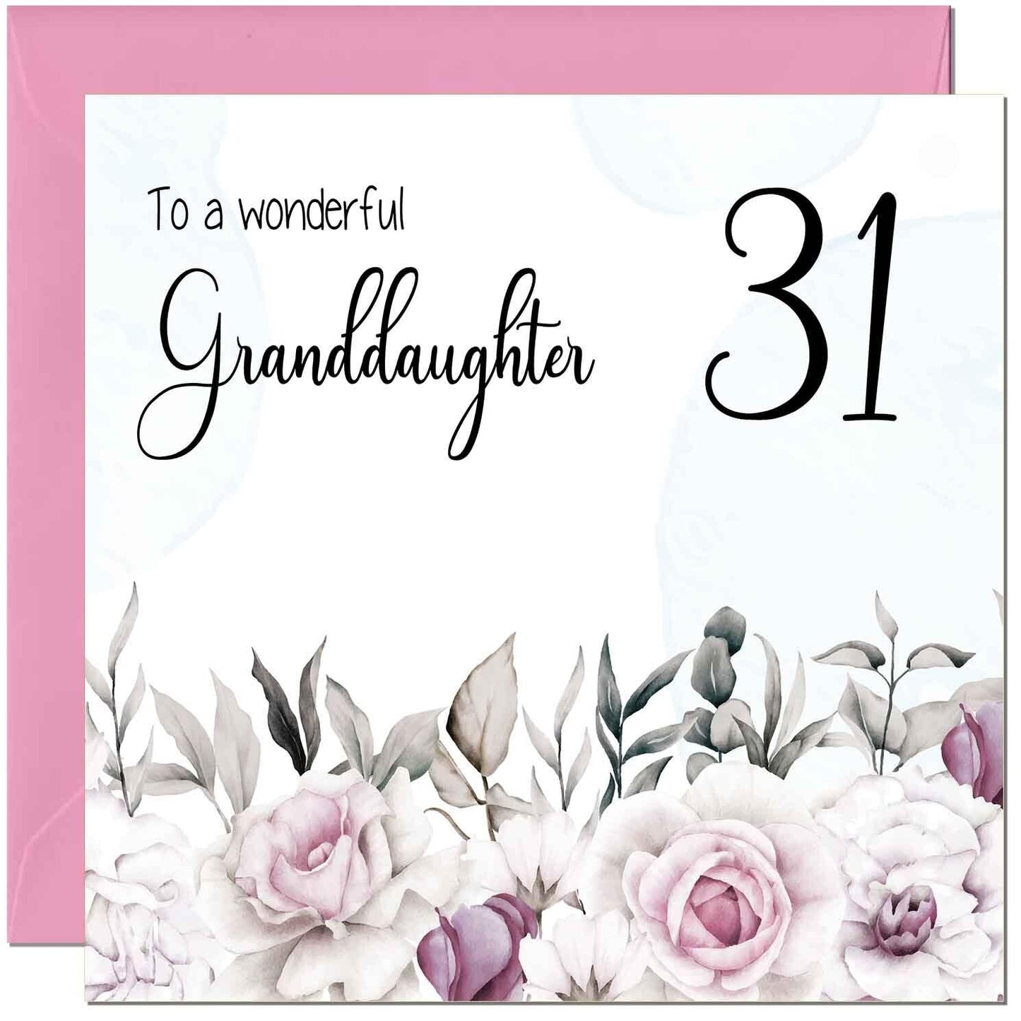 Granddaughter Birthday Card for Granddaughter Floral Elegant