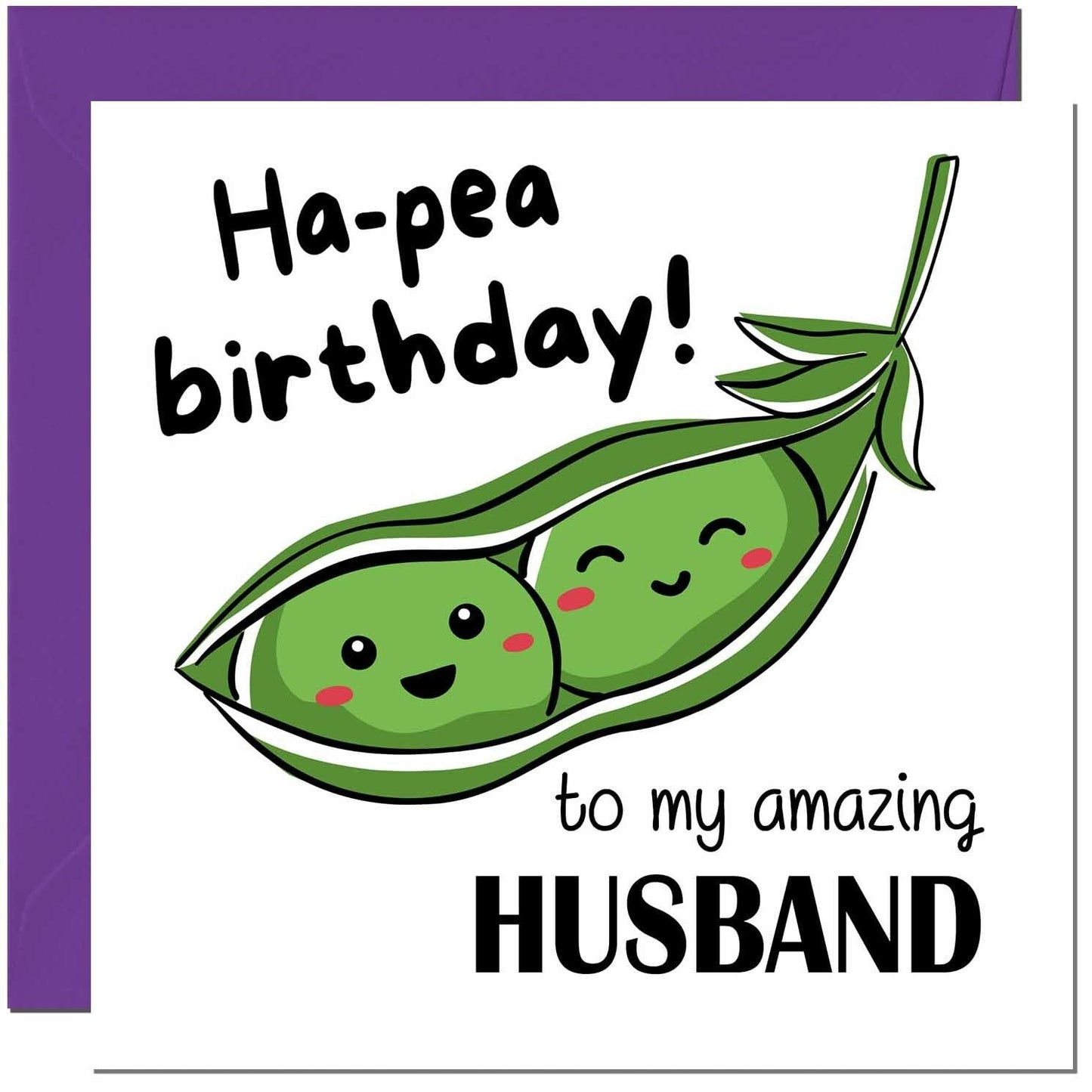 Birthday Card for Men Women Cute Pea Funny