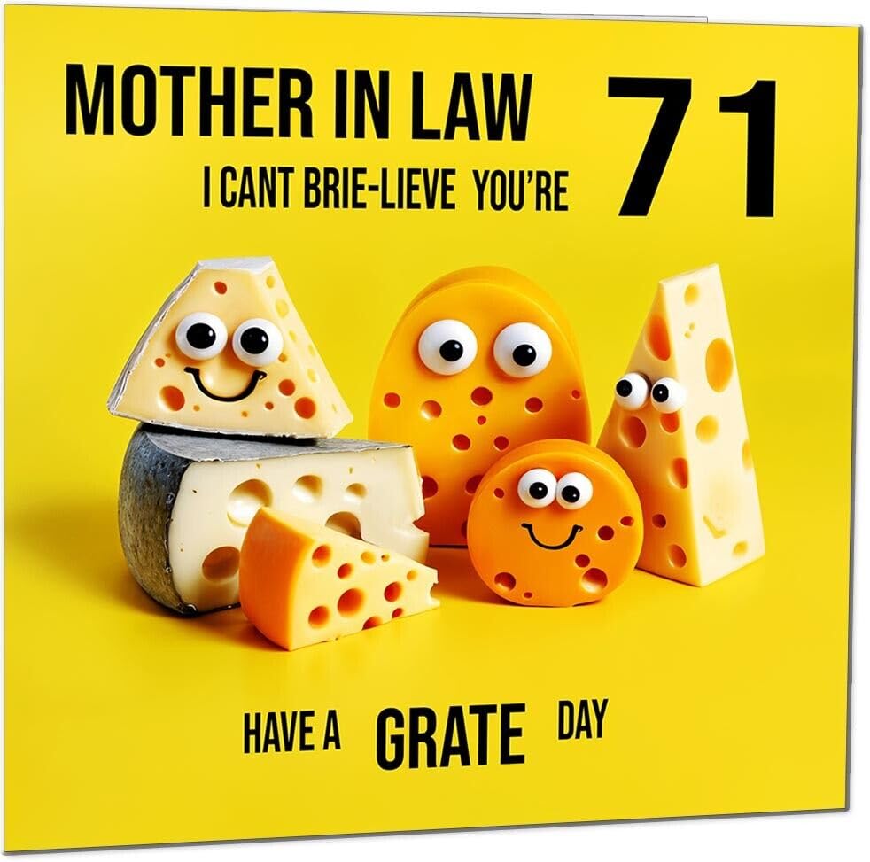 Mother in Law funny Birthday Card - Cheese Pun Funny Mother in Laws