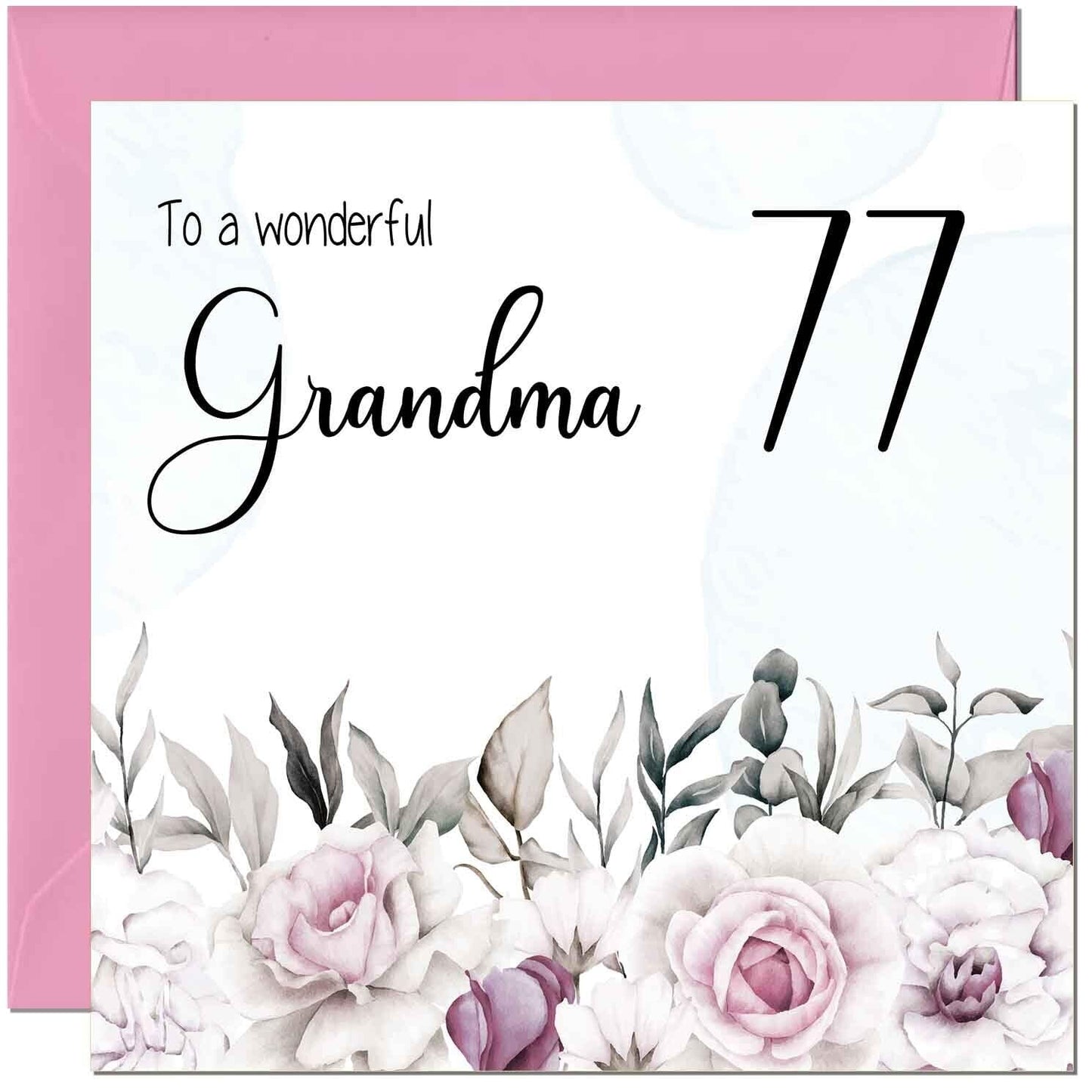 Grandma Birthday Card Floral Elegant Grandmothers