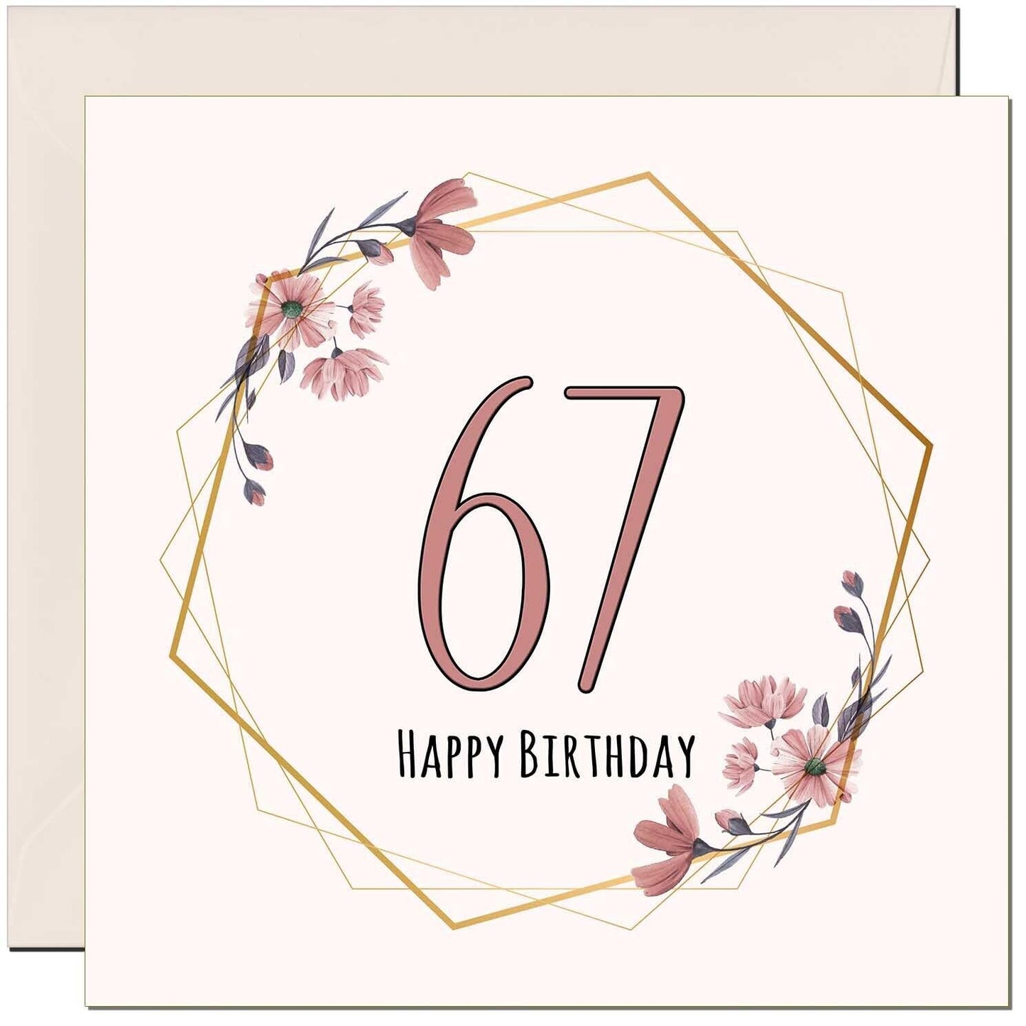 Floral Birthday Card for Women Elegant Beautiful