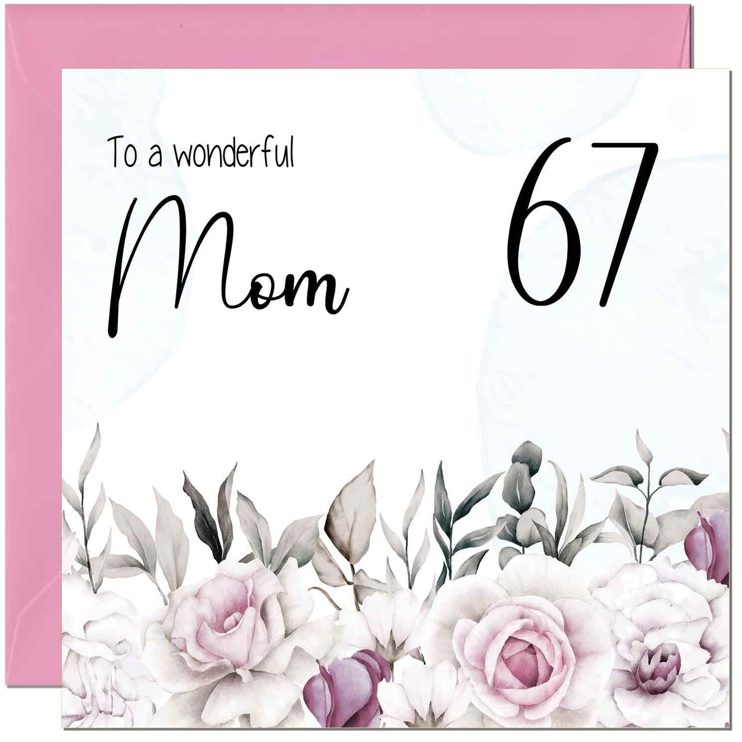 Mom Birthday Card Floral Elegant Best Mom's