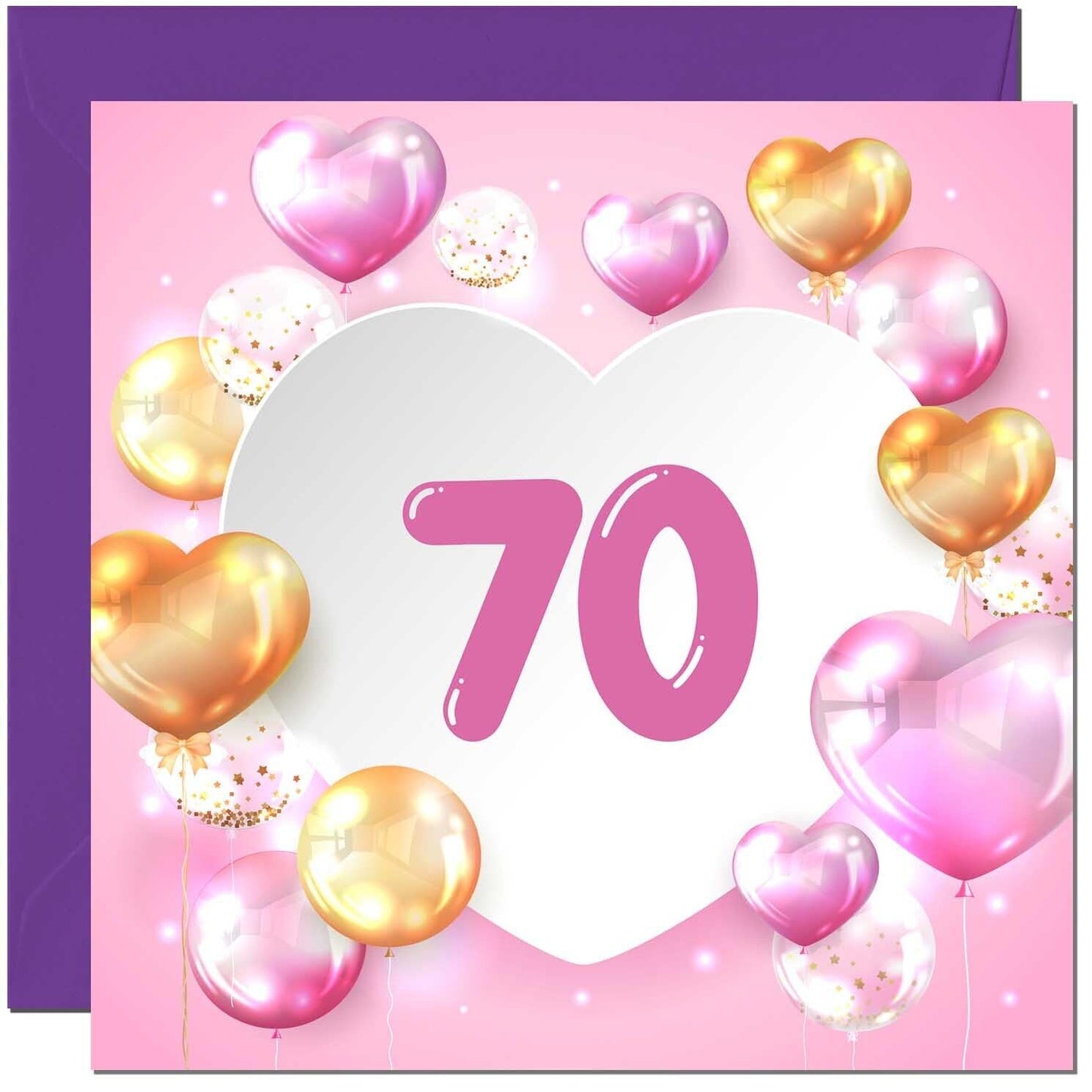 Birthday Card for women Girls Pink Balloon Numbers