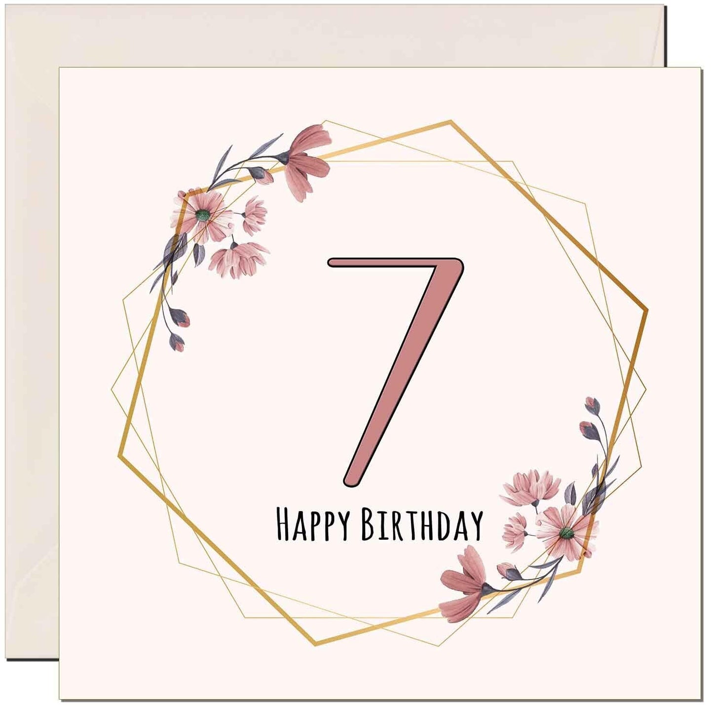 Floral Birthday Card for Women Elegant Beautiful