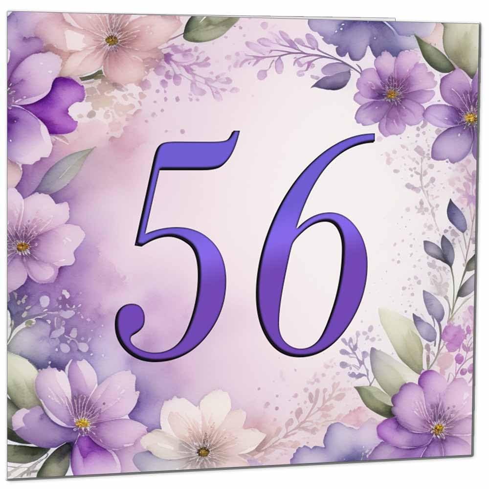 Birthday Card for Women - Purple Floral 80th Birthday Cards for year old woman Ladies Grandma Nan Aunt Mum Sister Mom Friend