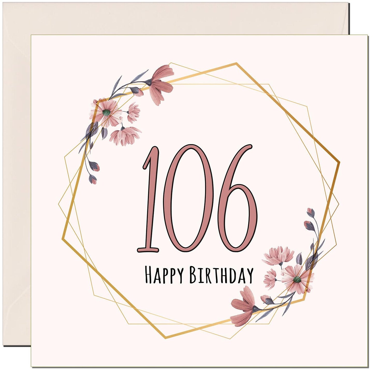 Floral Birthday Card for Women Elegant Beautiful