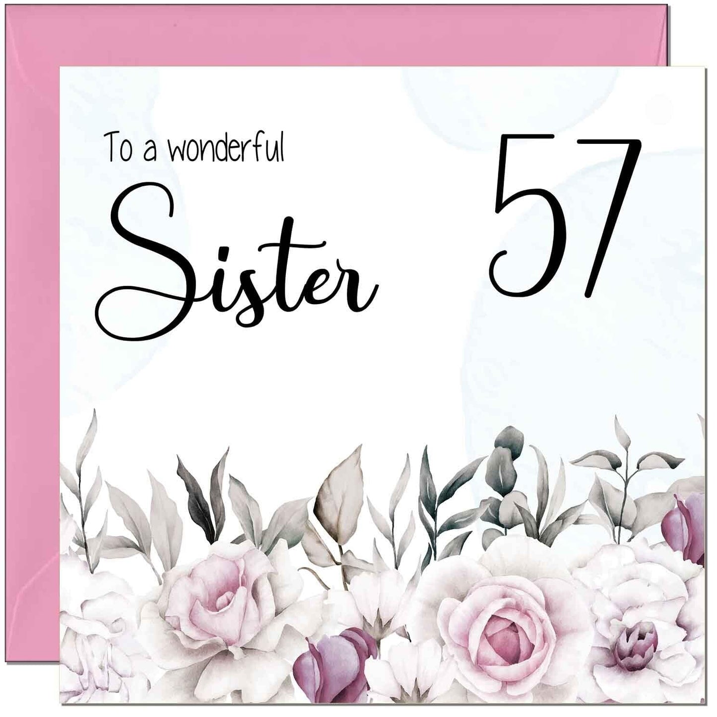 Sister's Birthday Card for Sister Floral Elegant