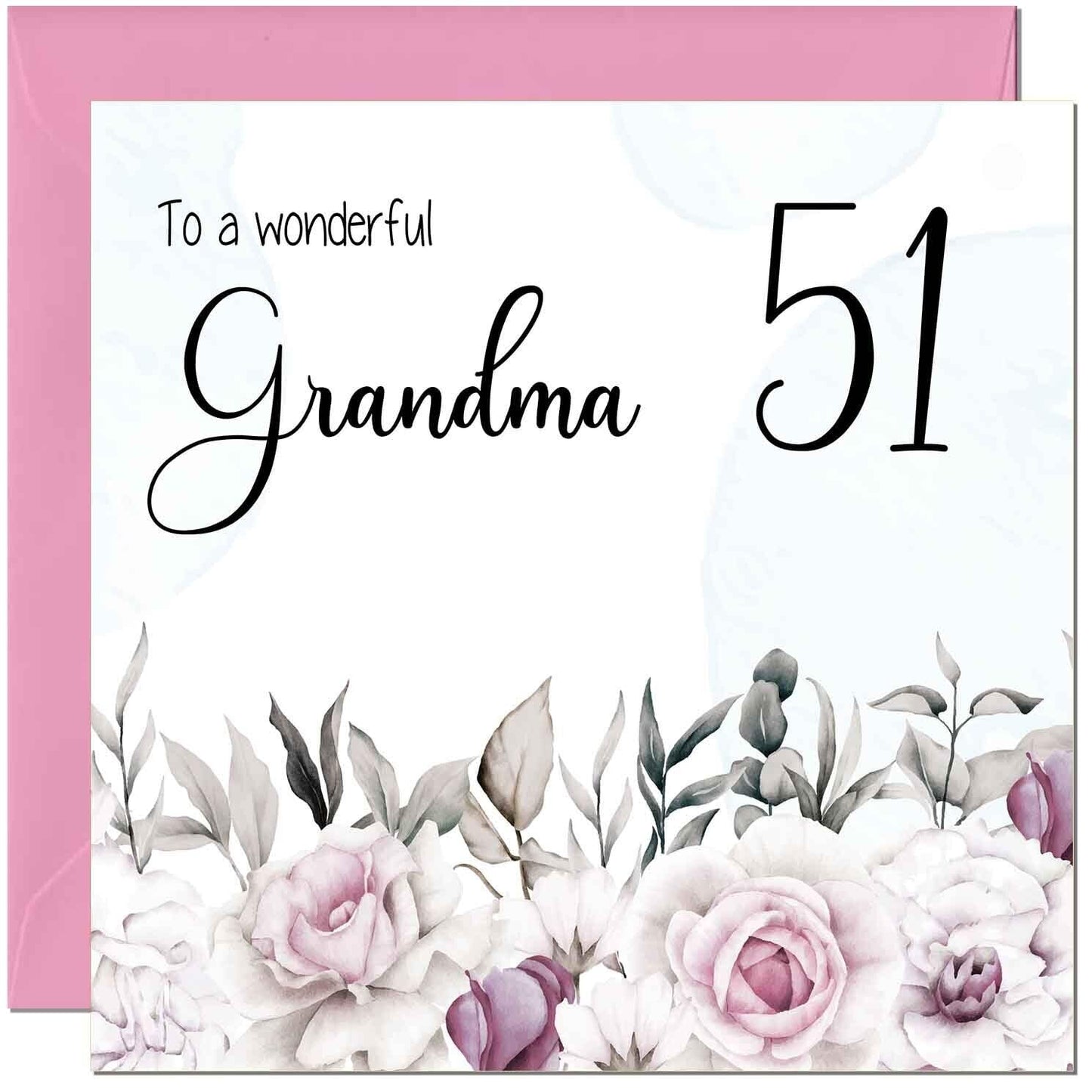 Grandma Birthday Card Floral Elegant Grandmothers
