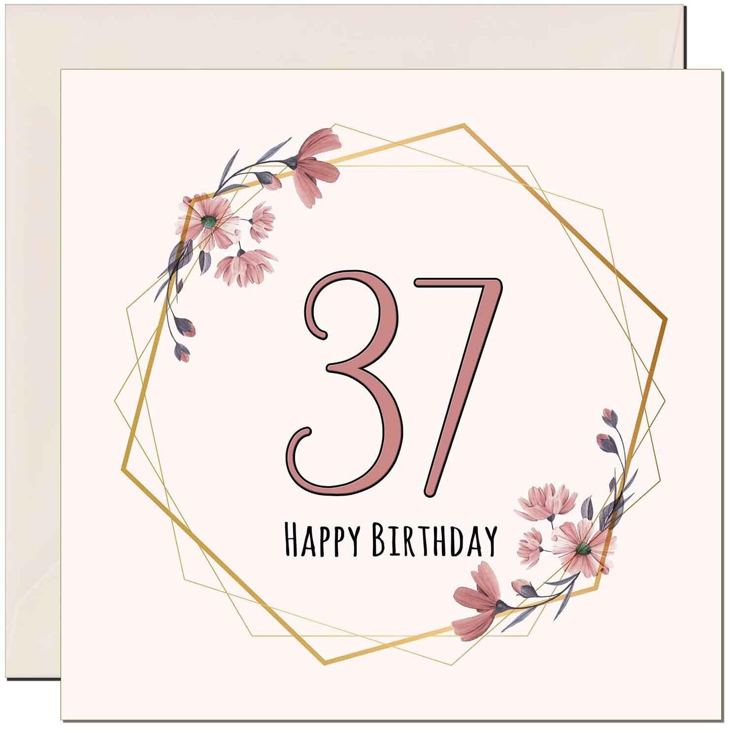 Floral Birthday Card for Women Elegant Beautiful