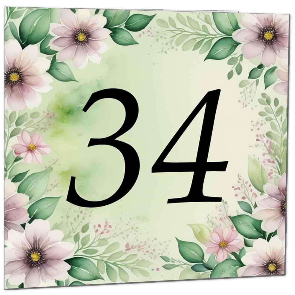 80th Birthday Card for Women Men - Green Floral Birthday Cards for 80 year old Lady Eighty Eightieth Ladies Grandma Nan Aunt Mum Sister Mom Friend