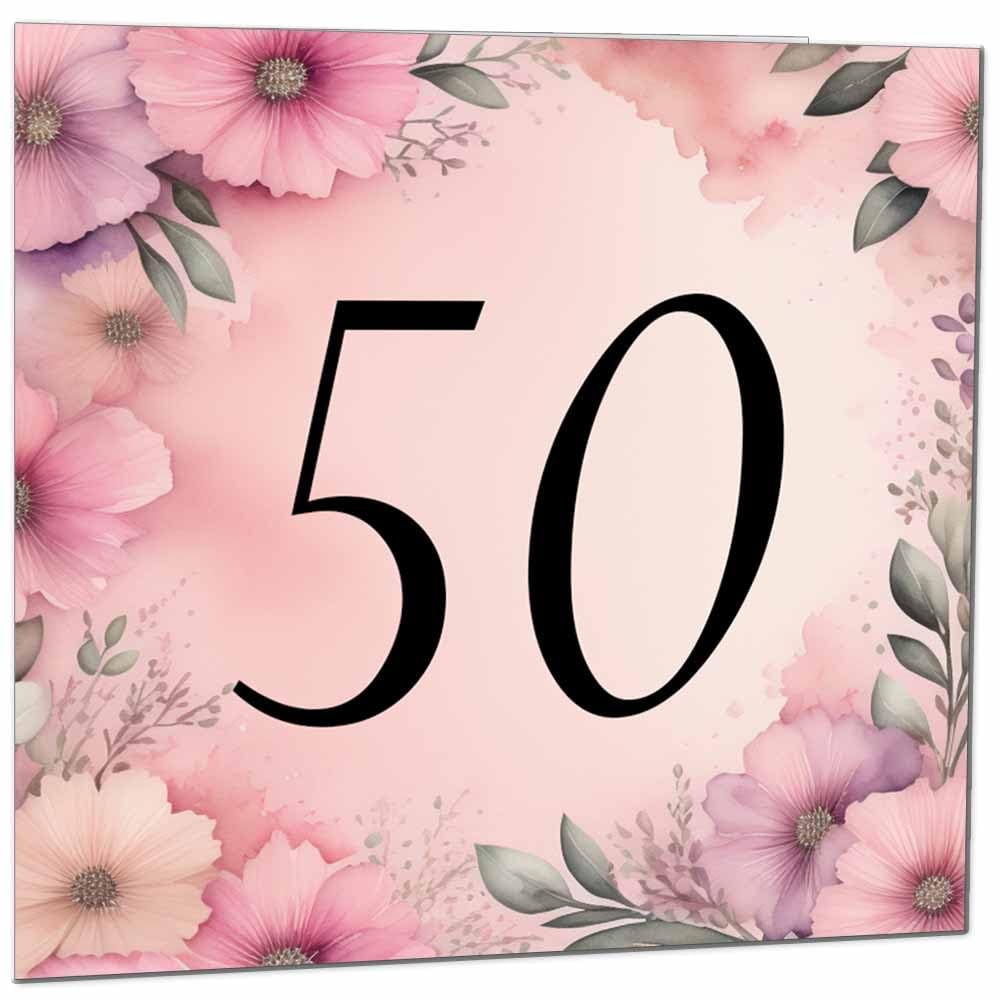 Birthday Card for Women Men - Pink Floral Birthday Cards for 39 year old woman thirty Nine, thirty ninth Ladies Mum Aunt Sister Niece Daughter