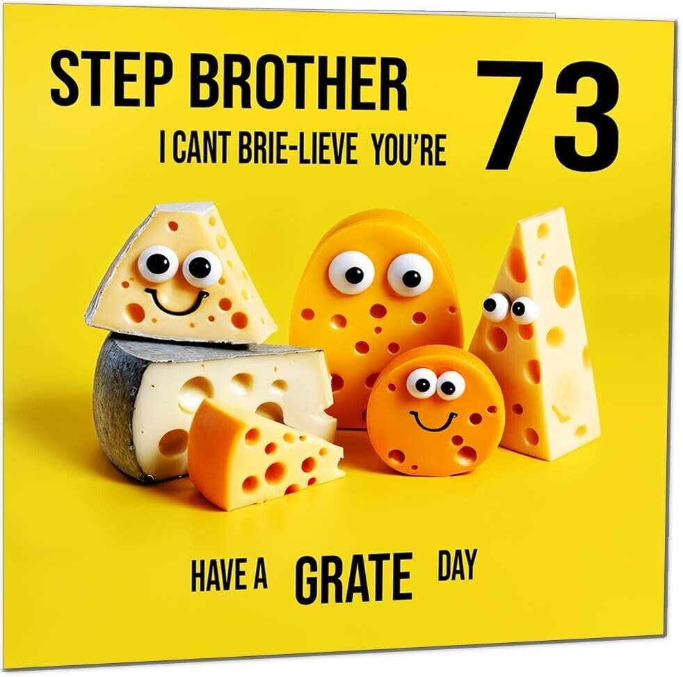 Step Brother Birthday Card - Cheese Pun Funny Step-Brothers