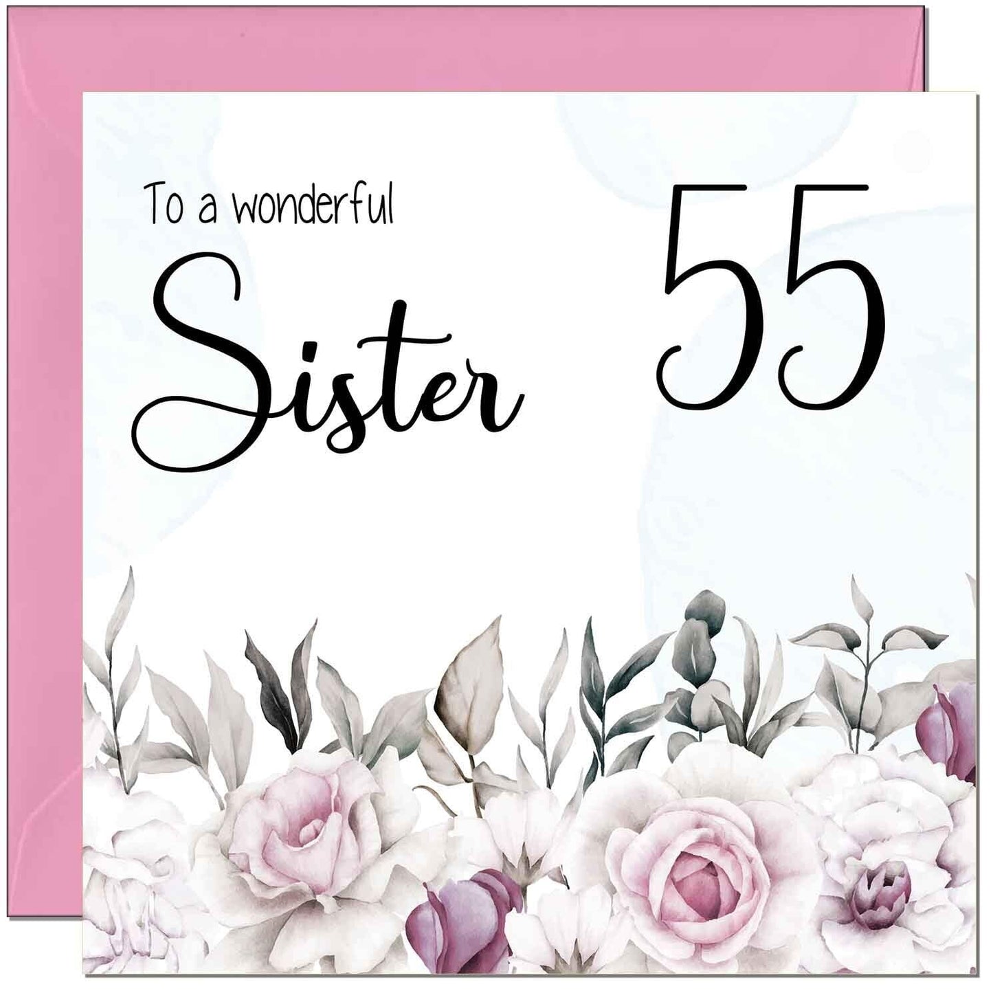 Sister's Birthday Card for Sister Floral Elegant