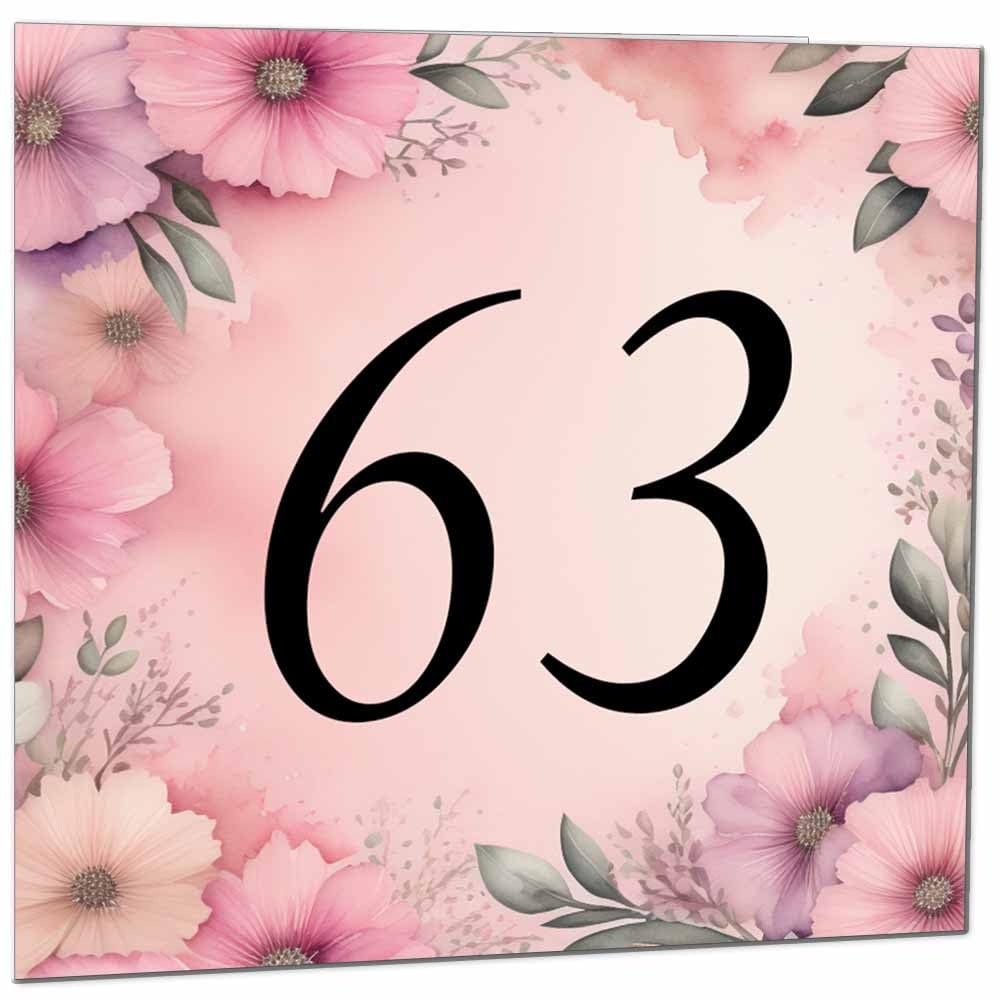 Birthday Card for Women Men - Pink Floral Birthday Cards for 39 year old woman thirty Nine, thirty ninth Ladies Mum Aunt Sister Niece Daughter