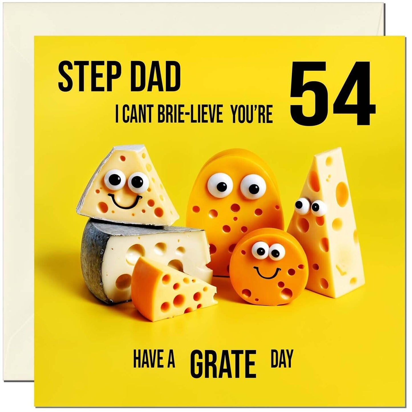Step Dad funny Birthday Card - Cheese Pun Funny Step-Dads