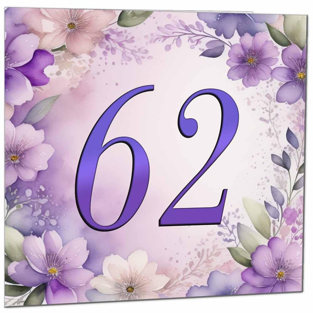 Birthday Card for Women - Purple Floral 80th Birthday Cards for year old woman Ladies Grandma Nan Aunt Mum Sister Mom Friend