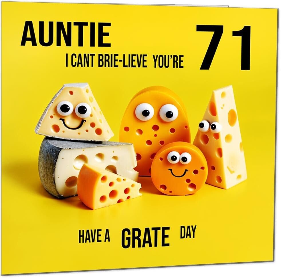 Aunts funny Birthday Card for Aunt - Cheese Pun Funny Aunties