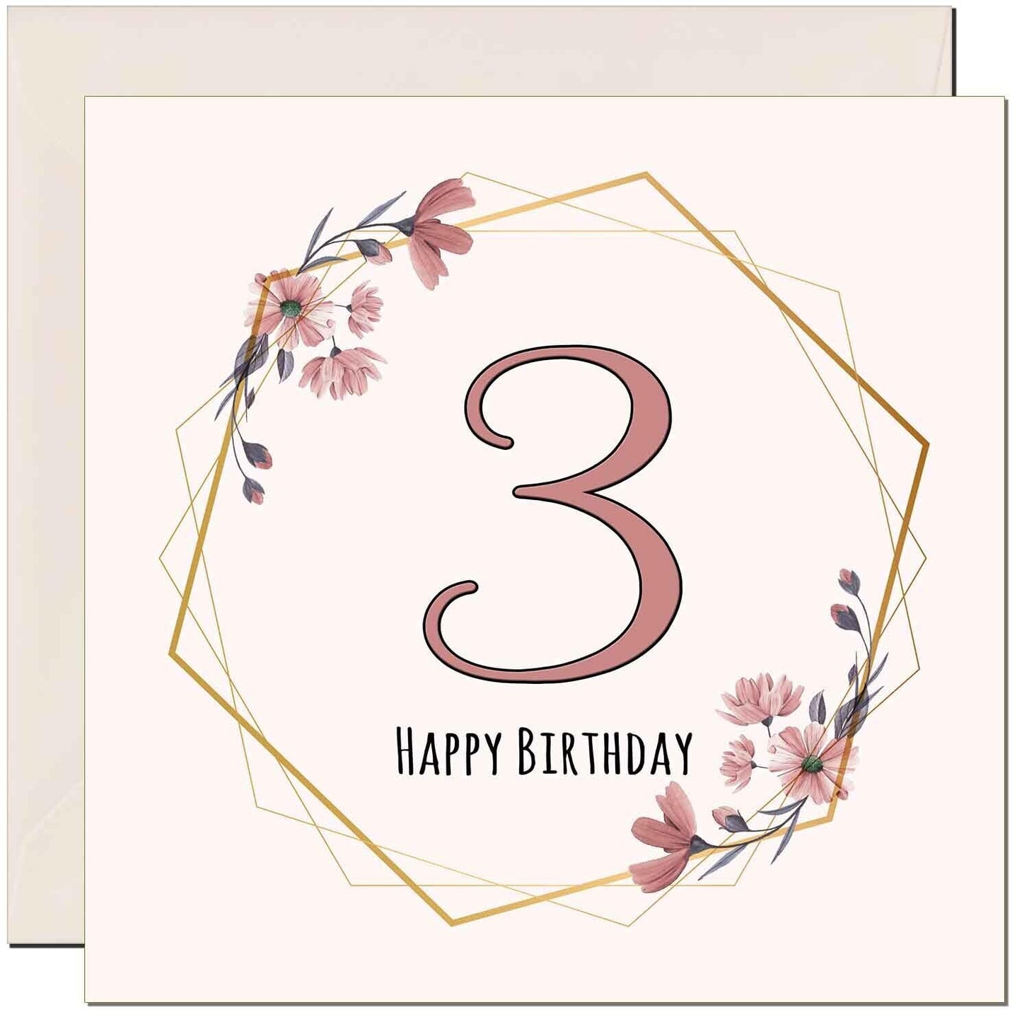 Floral Birthday Card for Women Elegant Beautiful