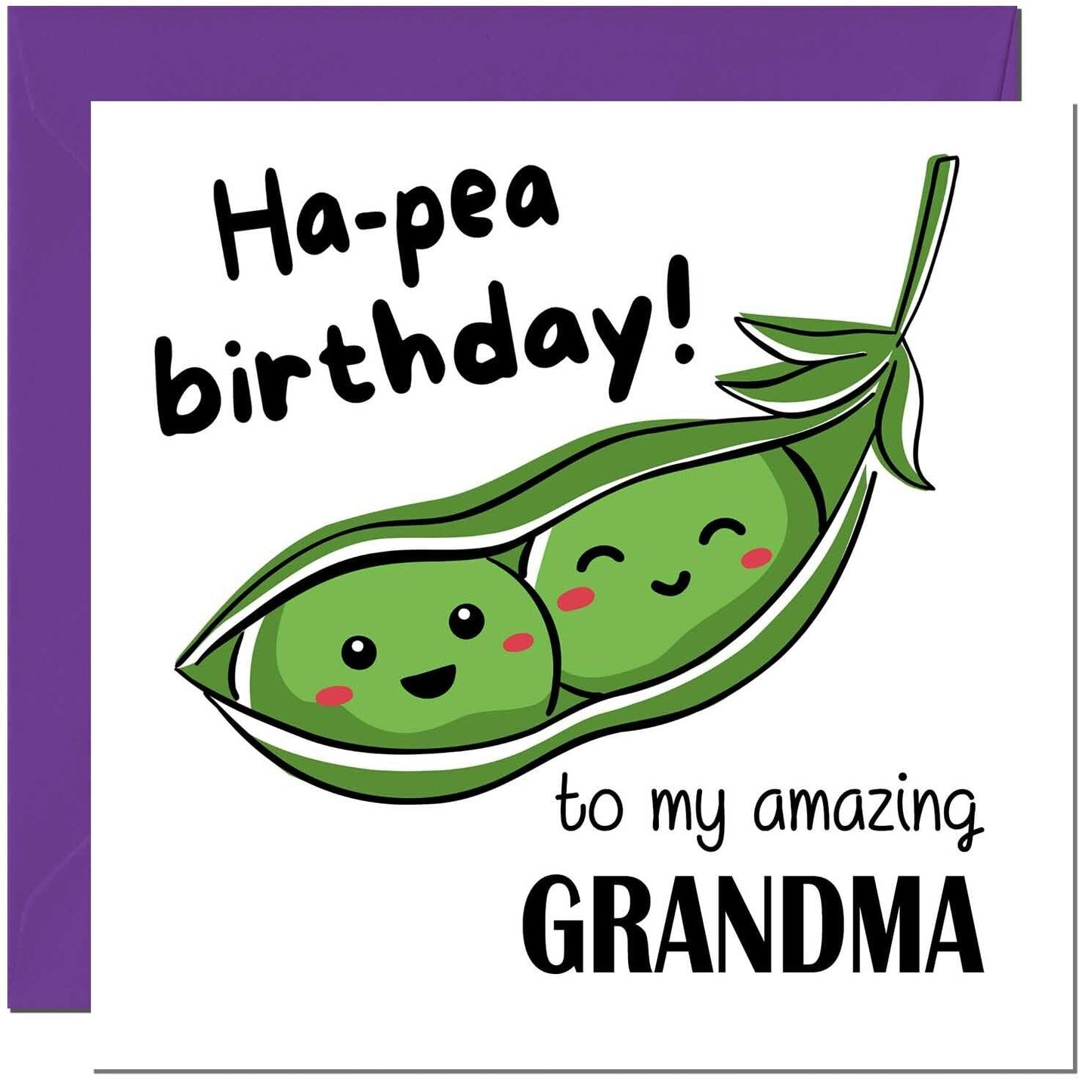 Birthday Card for Men Women Cute Pea Funny