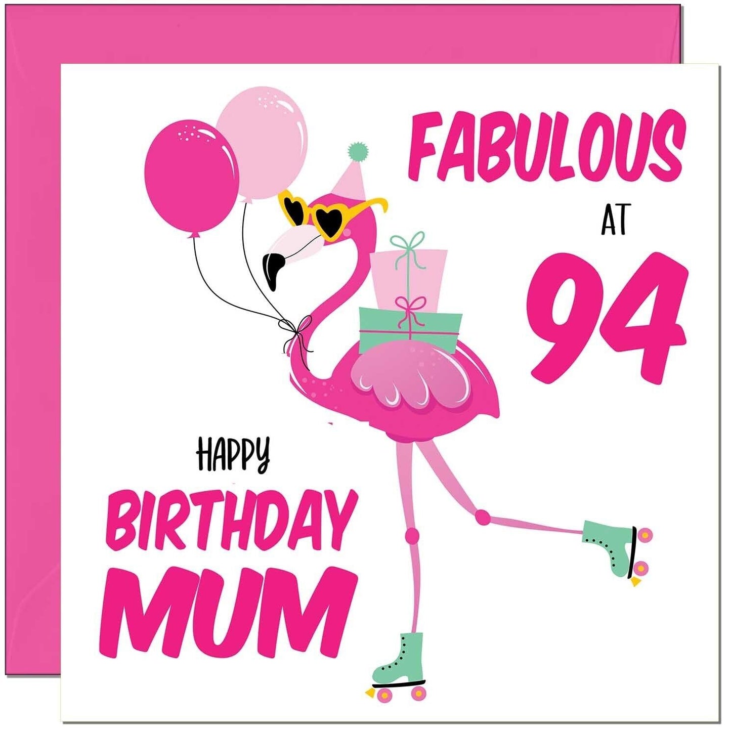 Mum Birthday Card - Fabulous Flamingo - Mom Womens Pink Cute Mum Mothers