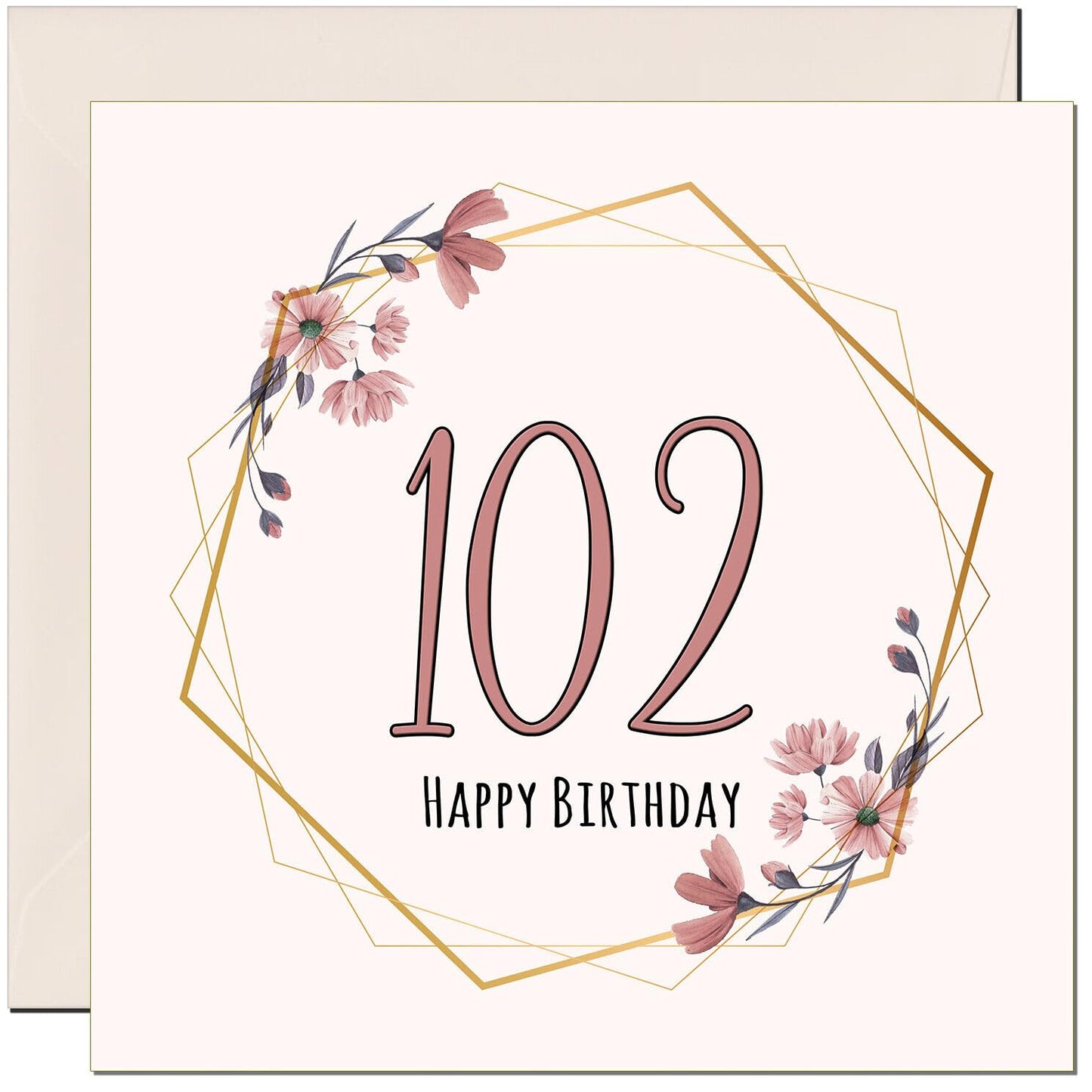Floral Birthday Card for Women Elegant Beautiful