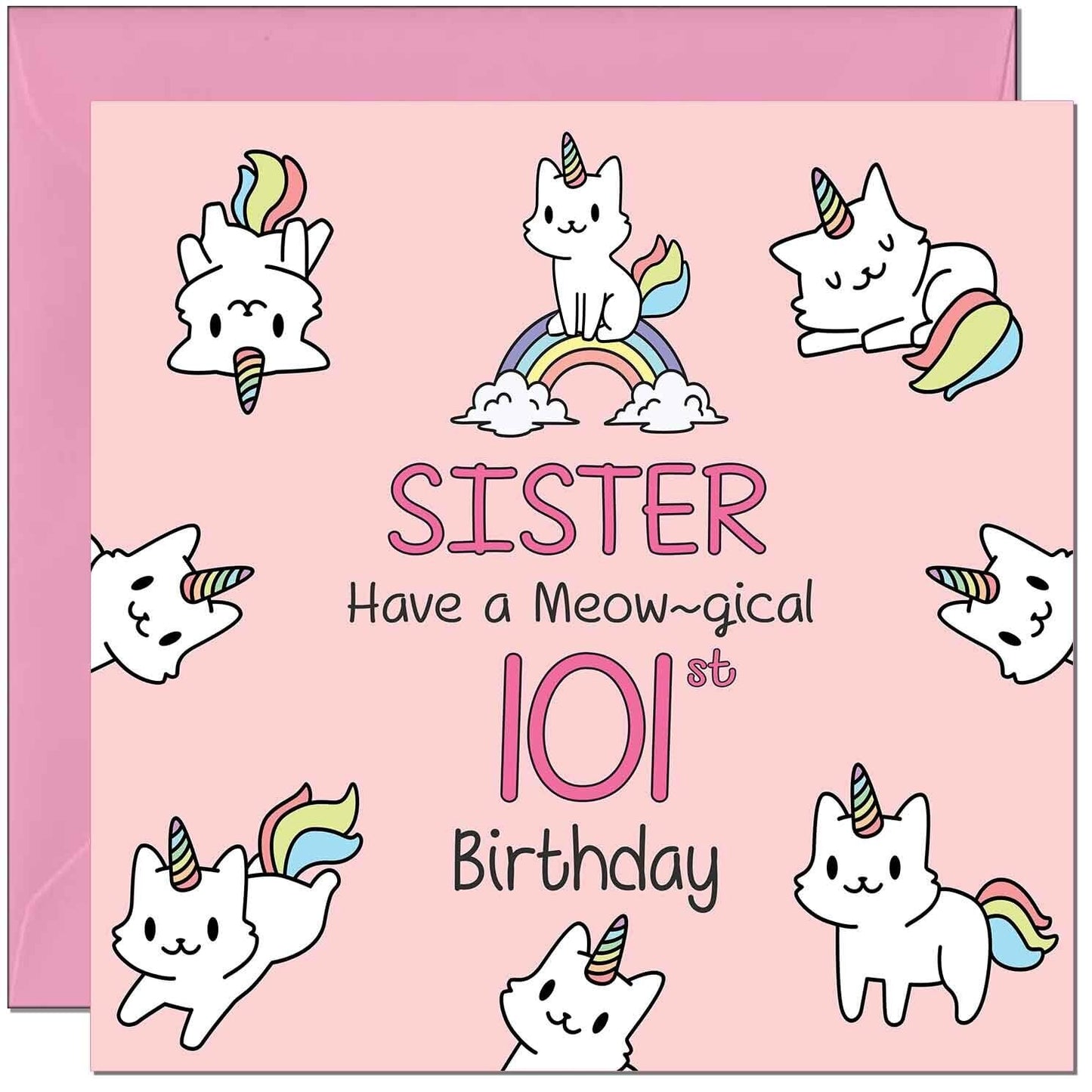 Sister Birthday Card - Funny Cat Cute Sister's