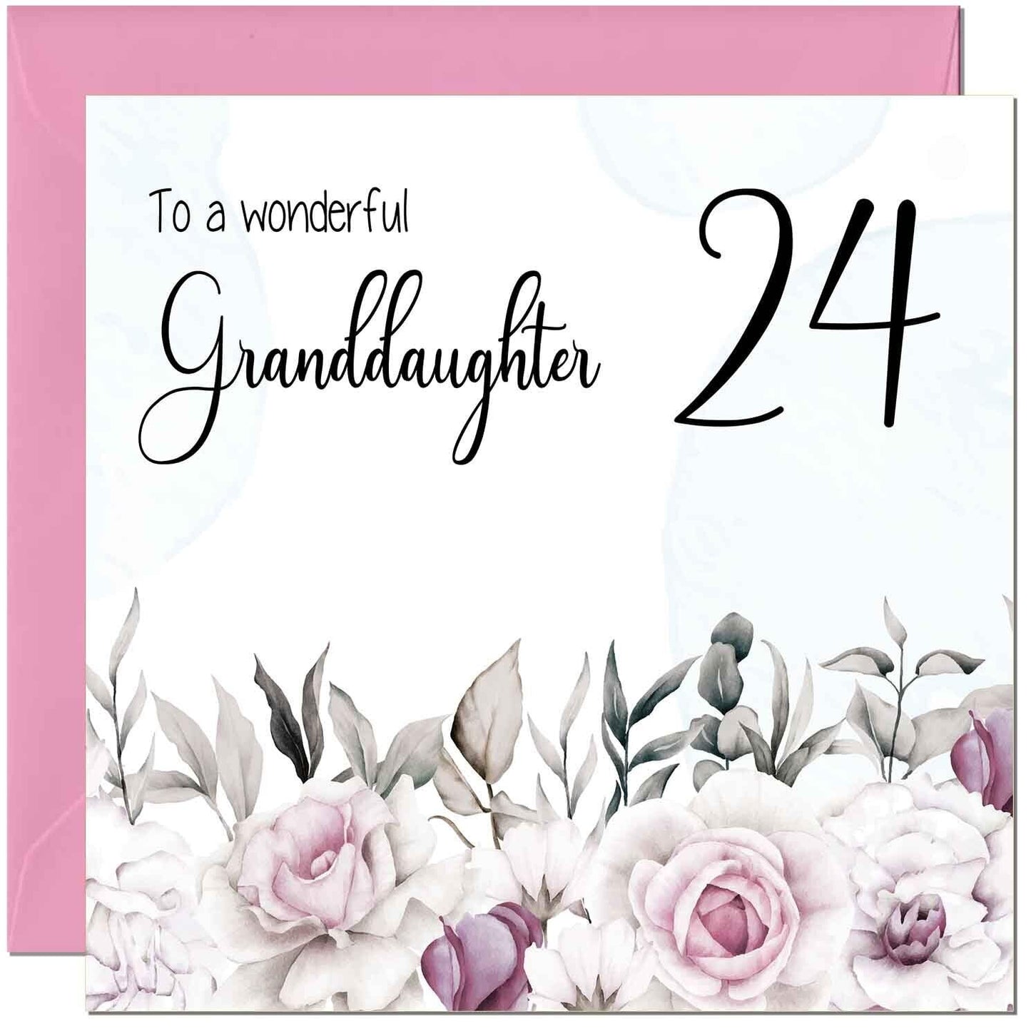 Granddaughter Birthday Card for Granddaughter Floral Elegant
