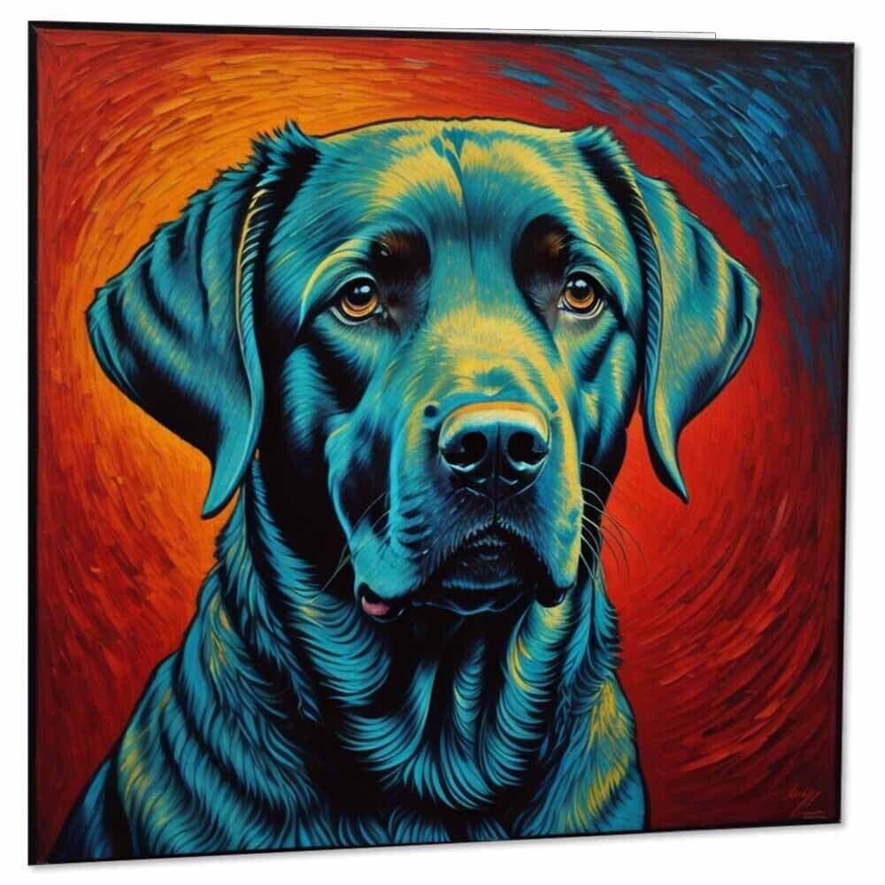 Labrador Greeting Card - Black Labrador Retriever Birthday Card 145 x 145mm