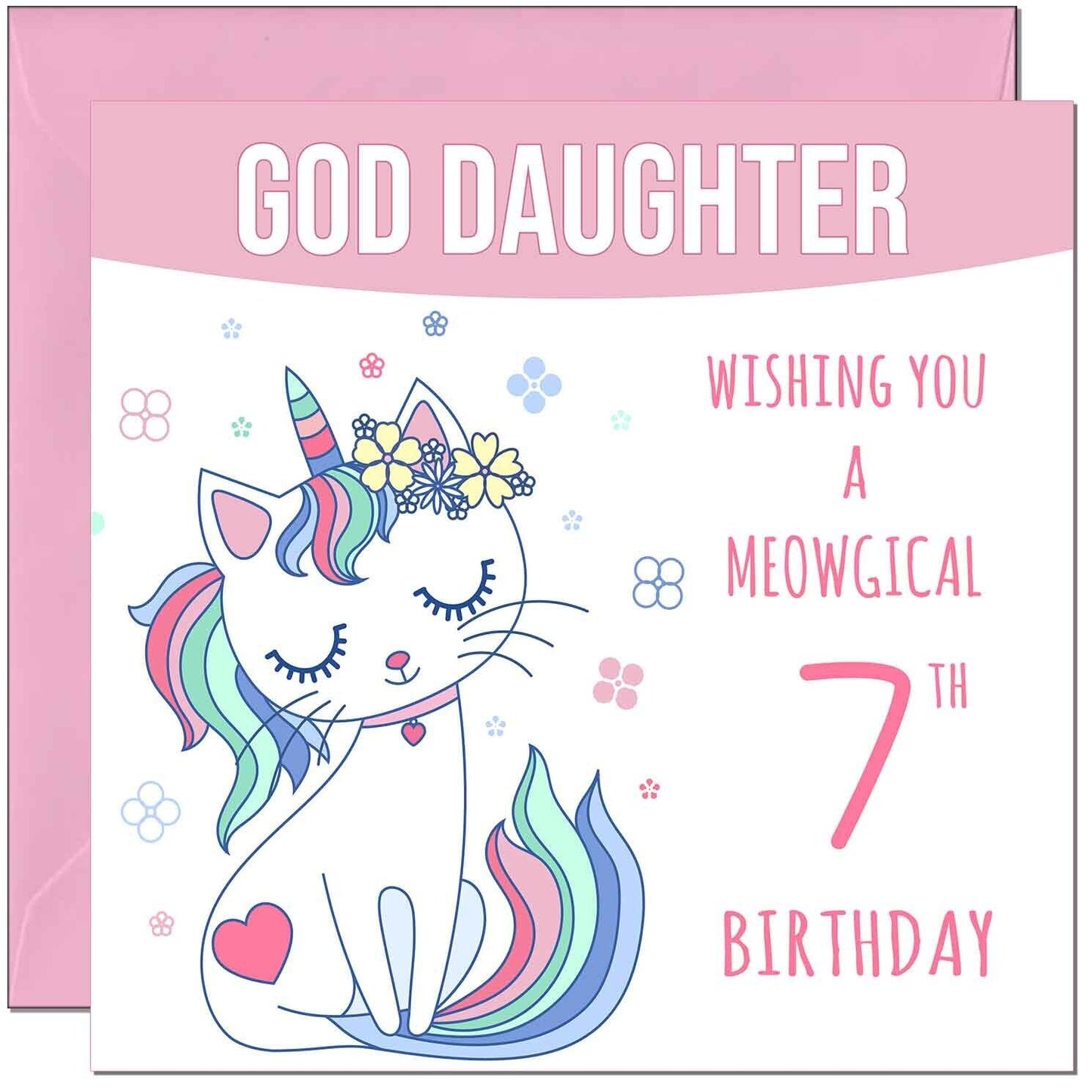 God Daughter Birthday Card - Meowgical Funny Cat