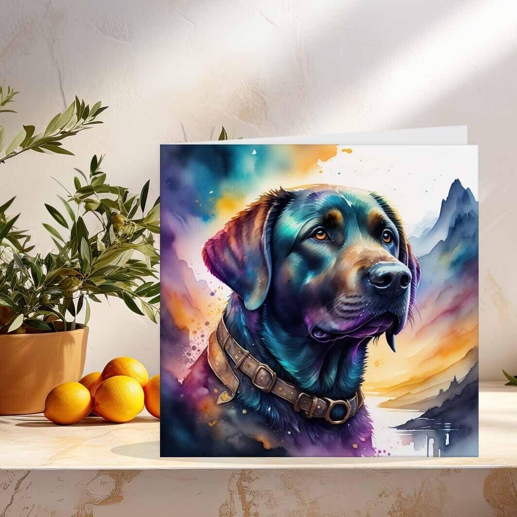 Labrador Watercolour Greeting Card 145mm x 145mm Dog Labrador Card