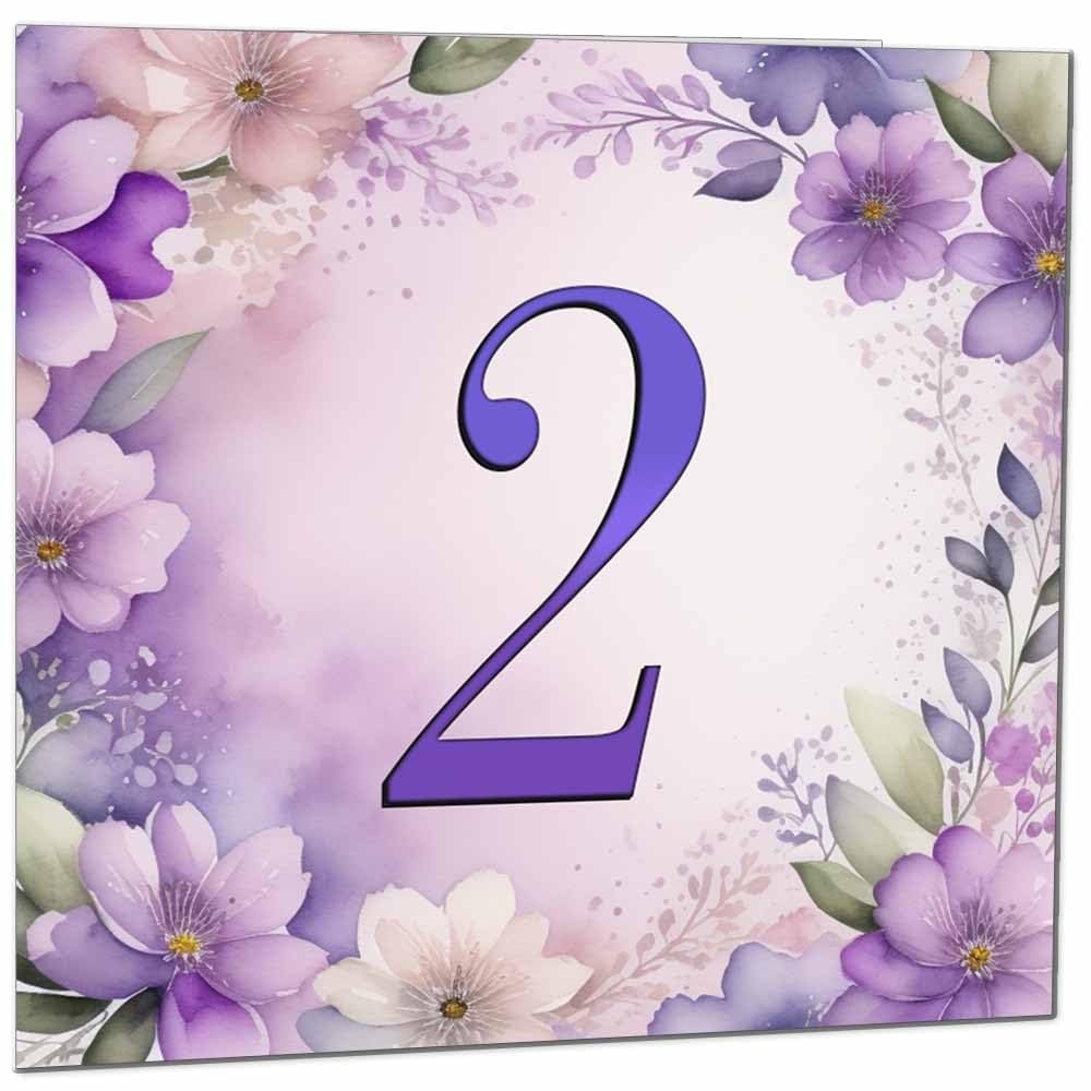Birthday Card for Women - Purple Floral 80th Birthday Cards for year old woman Ladies Grandma Nan Aunt Mum Sister Mom Friend